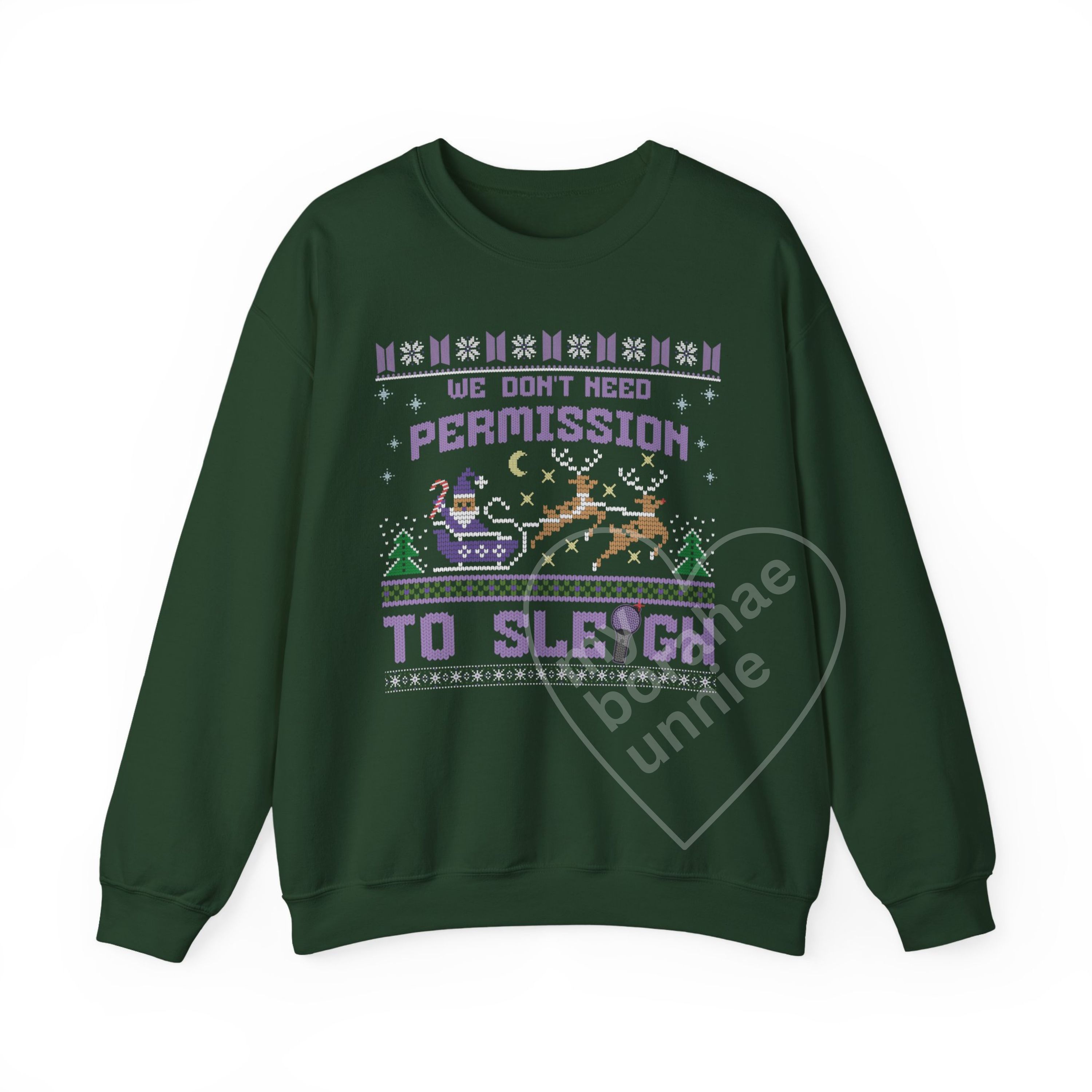 Permission to Sleigh Ugly Christmas FAUX knit stitch Unisex Sweatshirt, Designed for ARMY by ARMY product thumbnail image Permission to Sleigh Ugly Christmas FAUX knit stitch Unisex Sweatshirt, Designed for ARMY by ARMY product thumbnail image