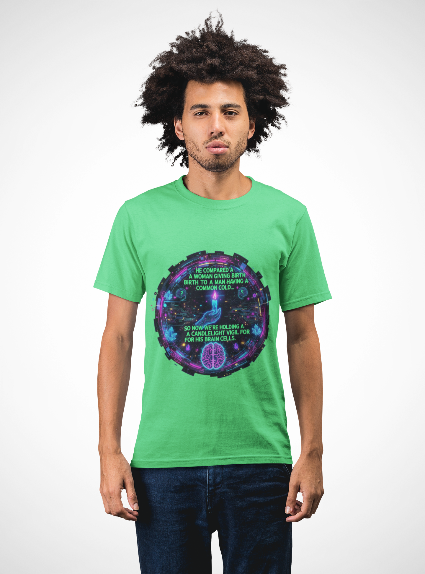 Short Sleeve Tee — Retro Cyberpunk Brain Quote Graphic product thumbnail image Short Sleeve Tee — Retro Cyberpunk Brain Quote Graphic product thumbnail image