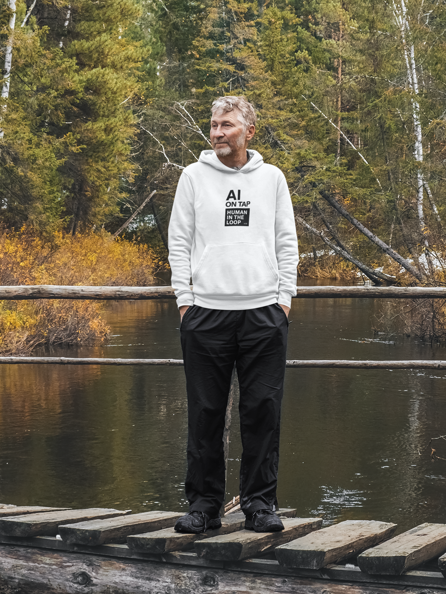 AI On Tap | Human In The Loop — Premium Streetwear Tech Hoodie product thumbnail image AI On Tap | Human In The Loop — Premium Streetwear Tech Hoodie product thumbnail image