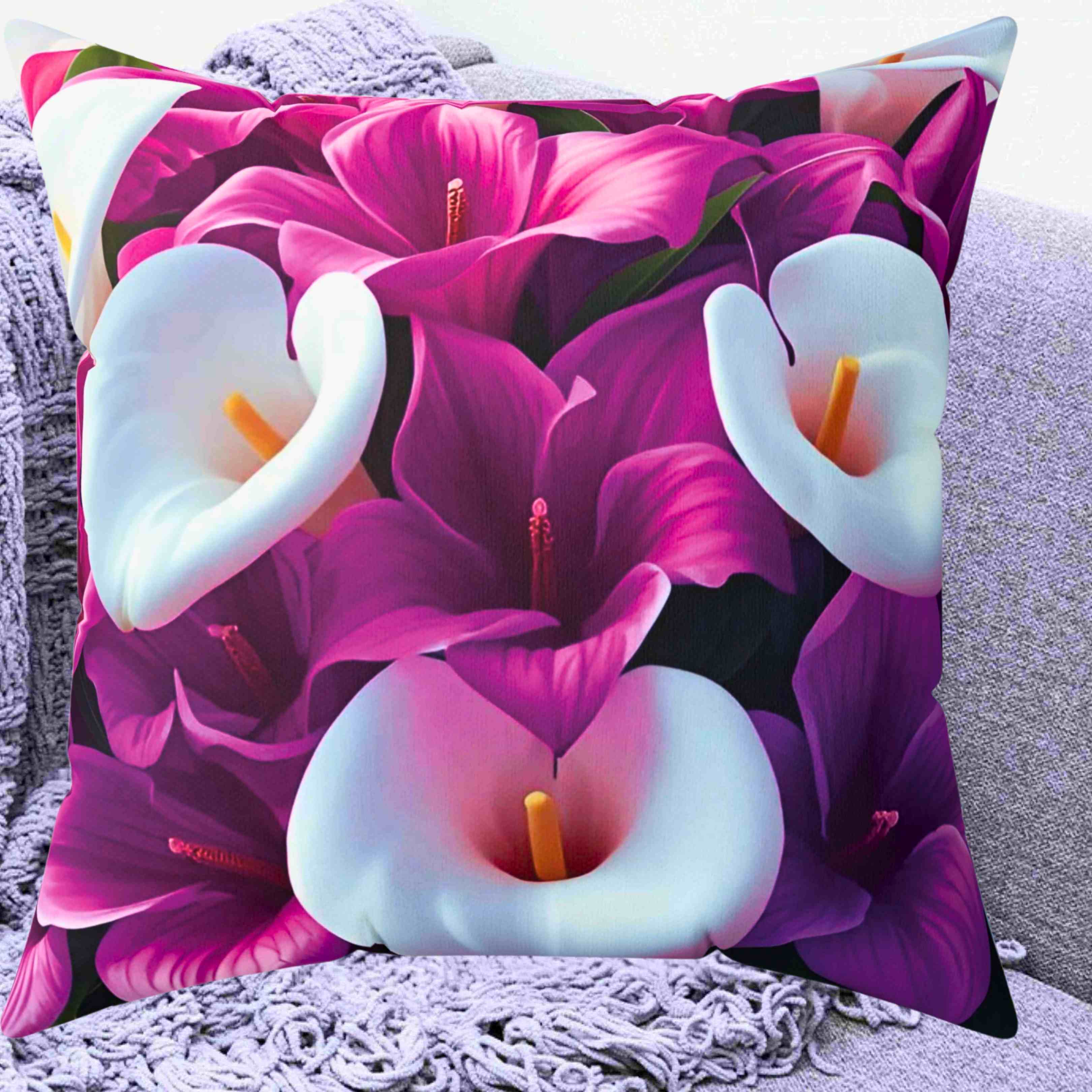 Calla Lilly Pillow | Floral Decorative Throw Cushion product thumbnail image