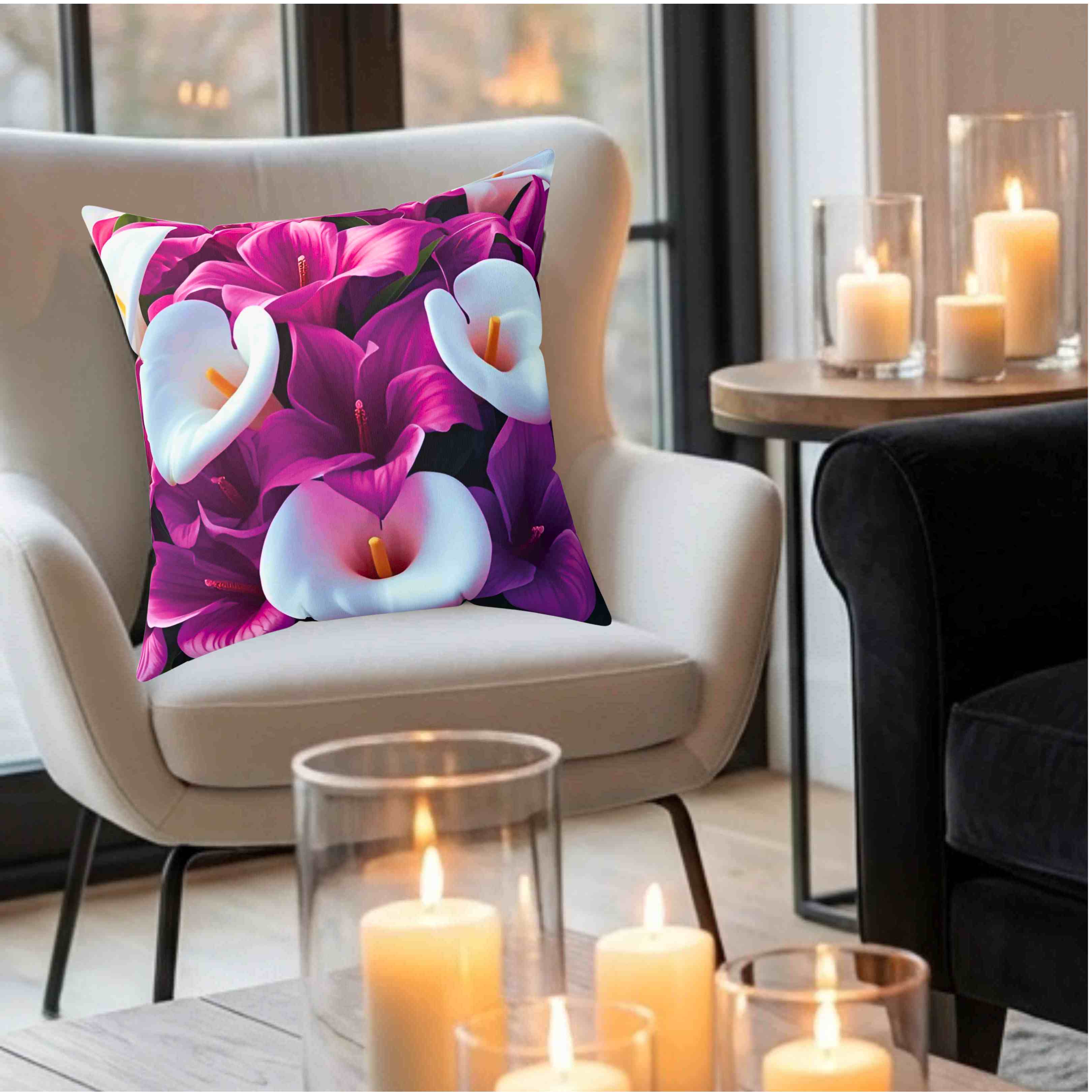 Calla Lilly Pillow | Floral Decorative Throw Cushion product thumbnail image