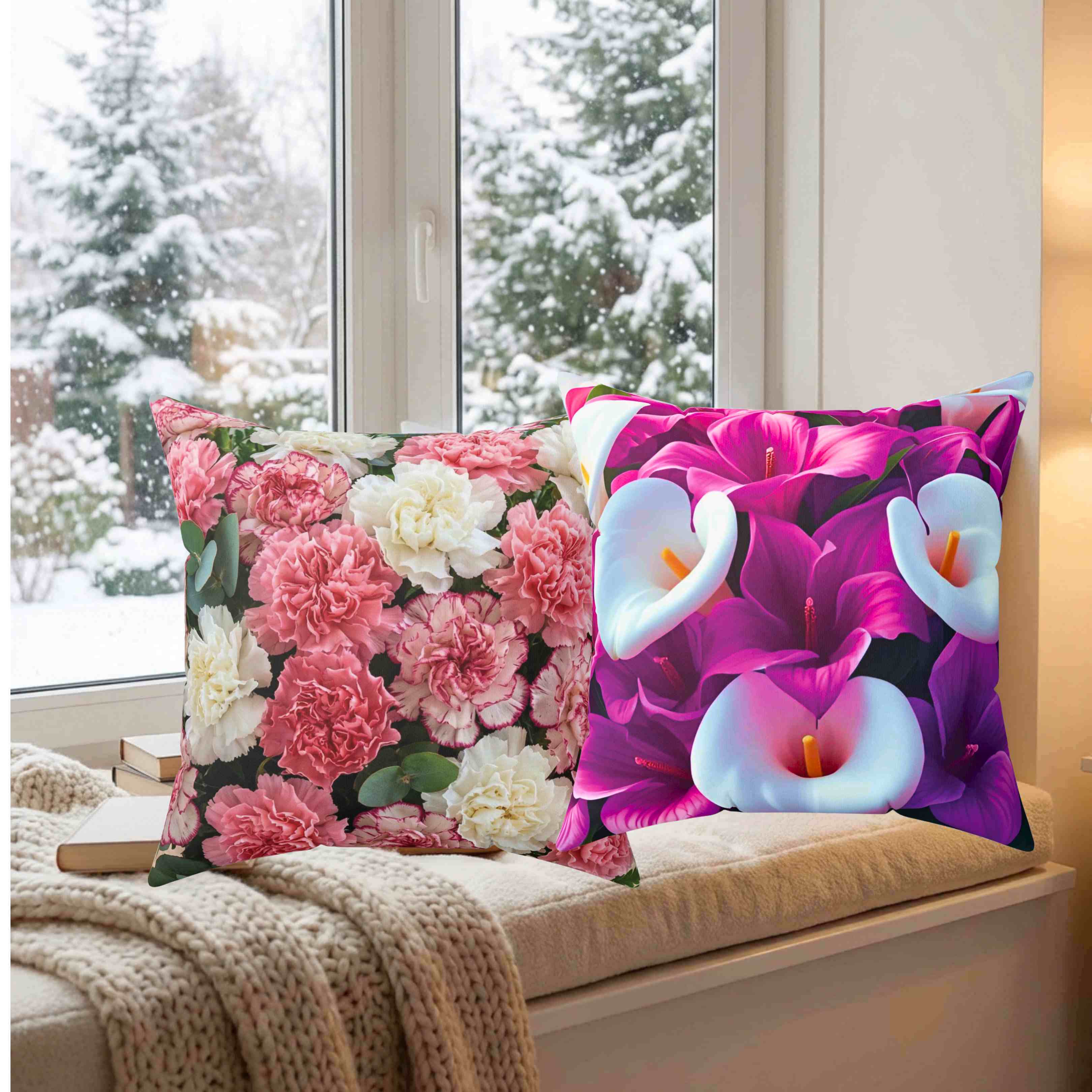 Calla Lilly Pillow | Floral Decorative Throw Cushion product thumbnail image