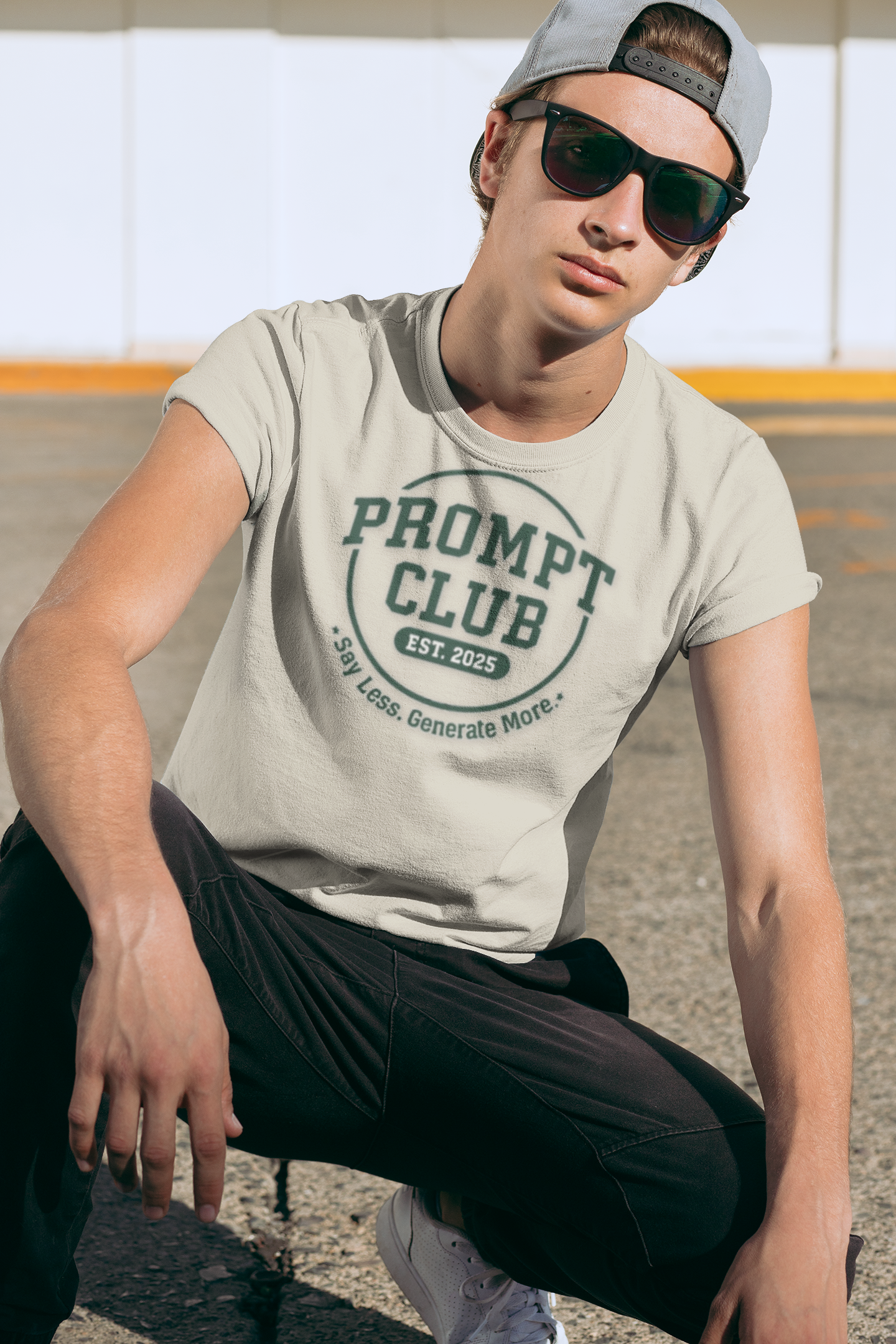 Prompt Club AI University — 'Retro Collegiate AI Tee product thumbnail image Prompt Club AI University — 'Retro Collegiate AI Tee product thumbnail image