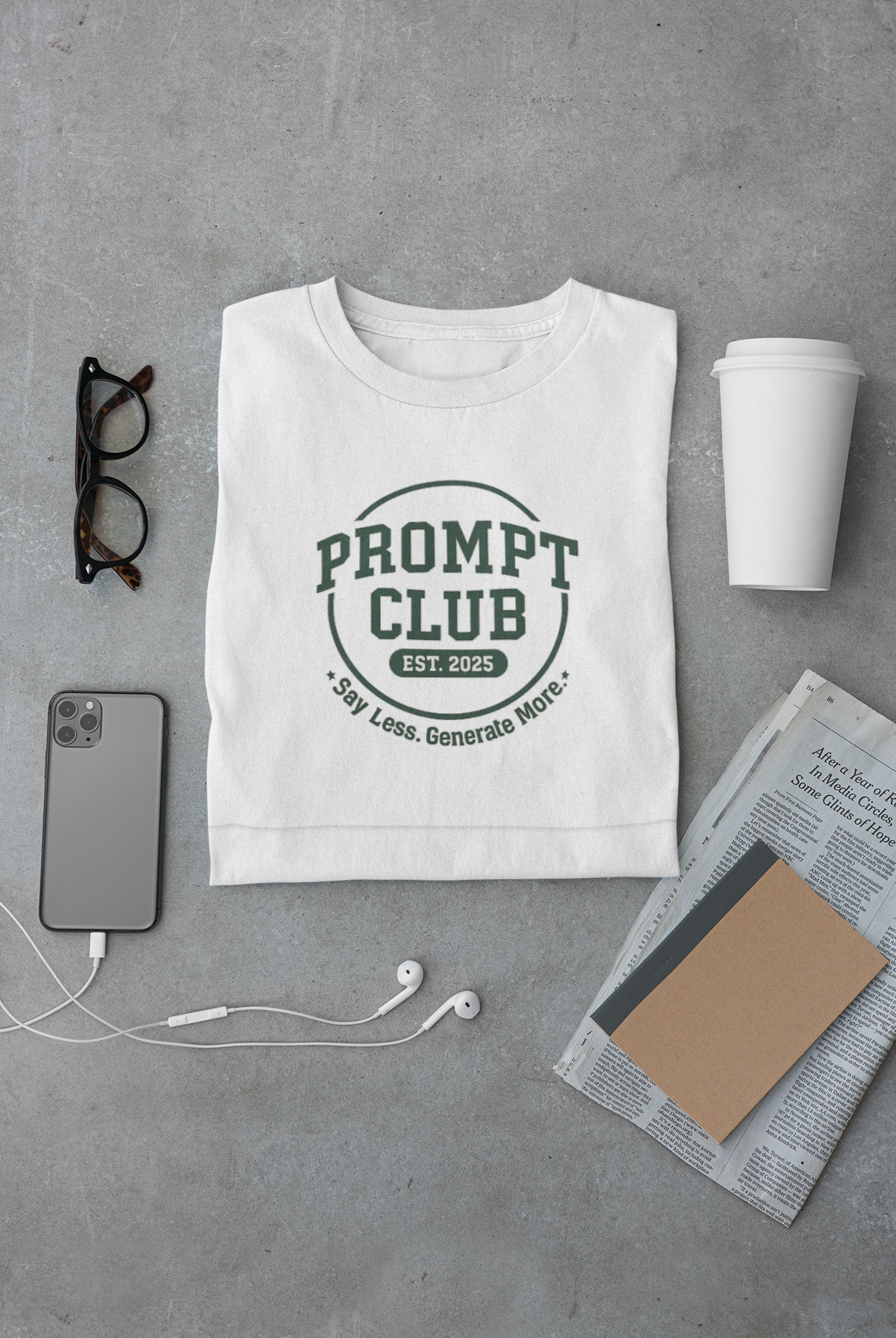 Prompt Club Mouse Pad — "Say Less. Generate More." product thumbnail image Prompt Club Mouse Pad — "Say Less. Generate More." product thumbnail image