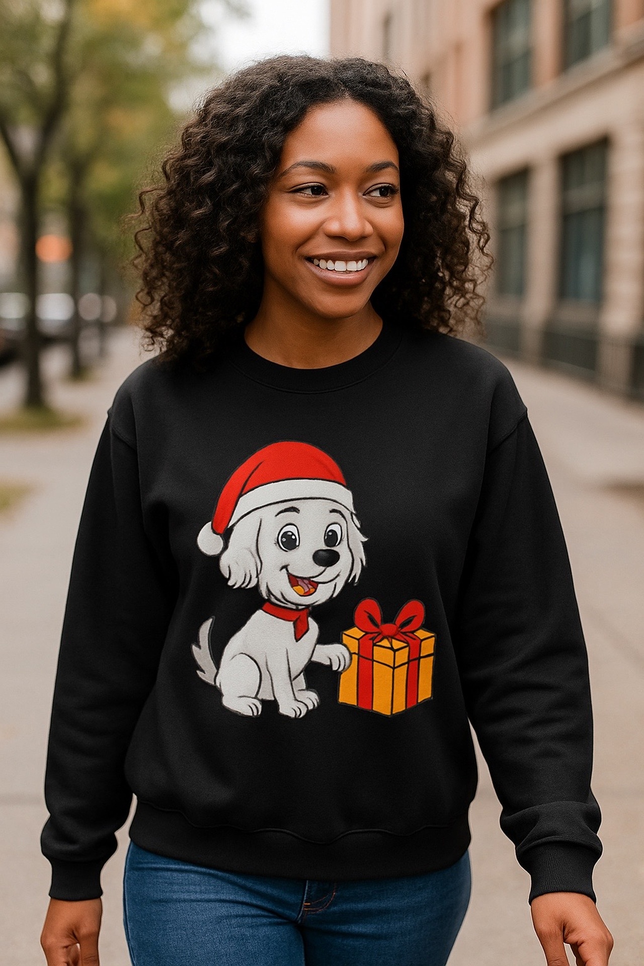 Santa Sparkle Dog Sweatshirt — Sparkle Collection Holiday Crewneck product thumbnail image Santa Sparkle Dog Sweatshirt — Sparkle Collection Holiday Crewneck product thumbnail image