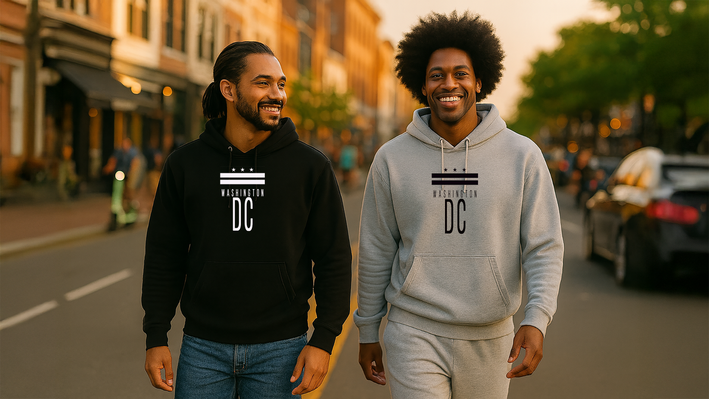 Washington DC Flag &amp; Map Hoodie — DC Pride Cozy Pullover