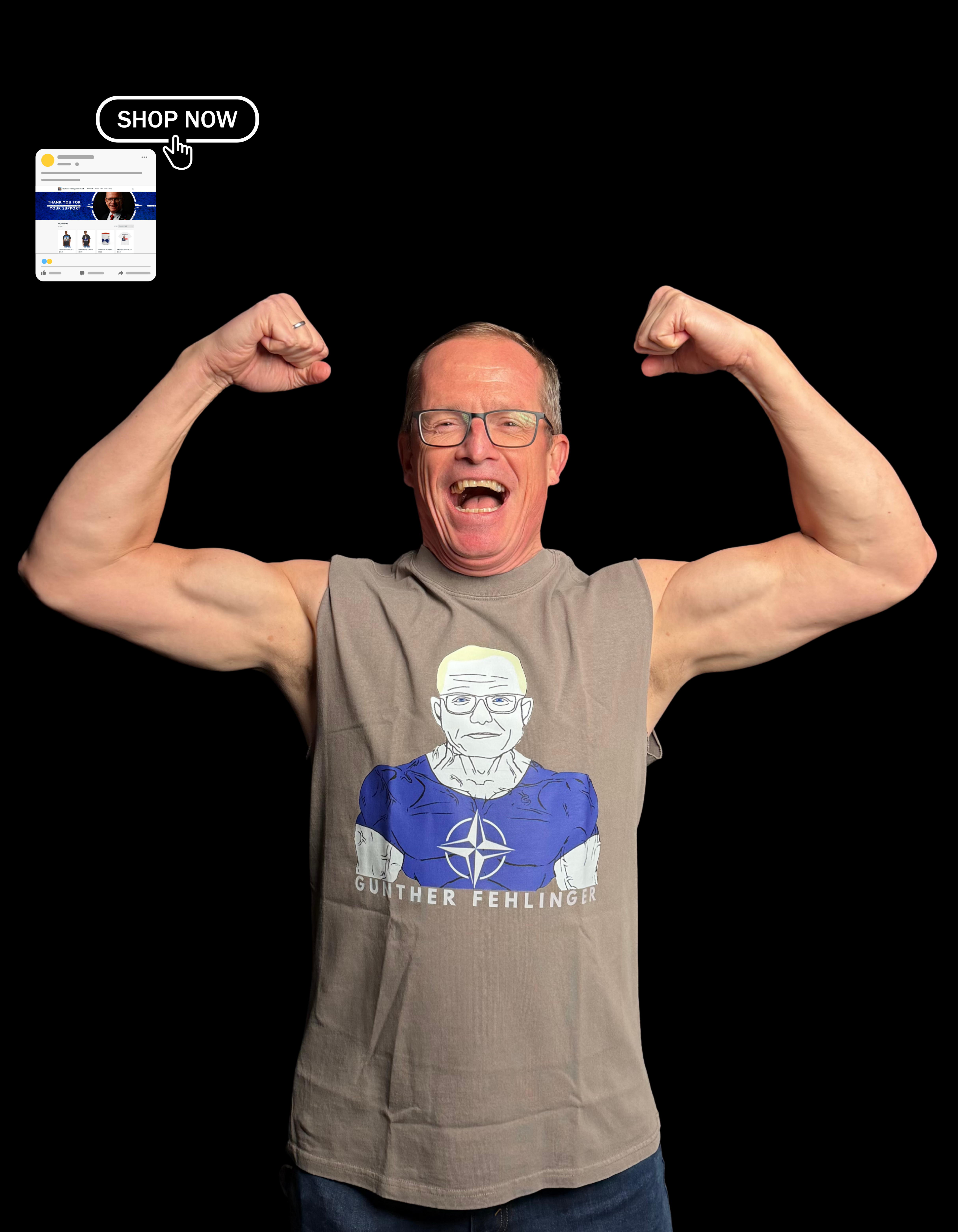 Gunther jacked Edit by x.com/@tokilandia - Strength &amp; Style Men's Faded Tank product thumbnail image