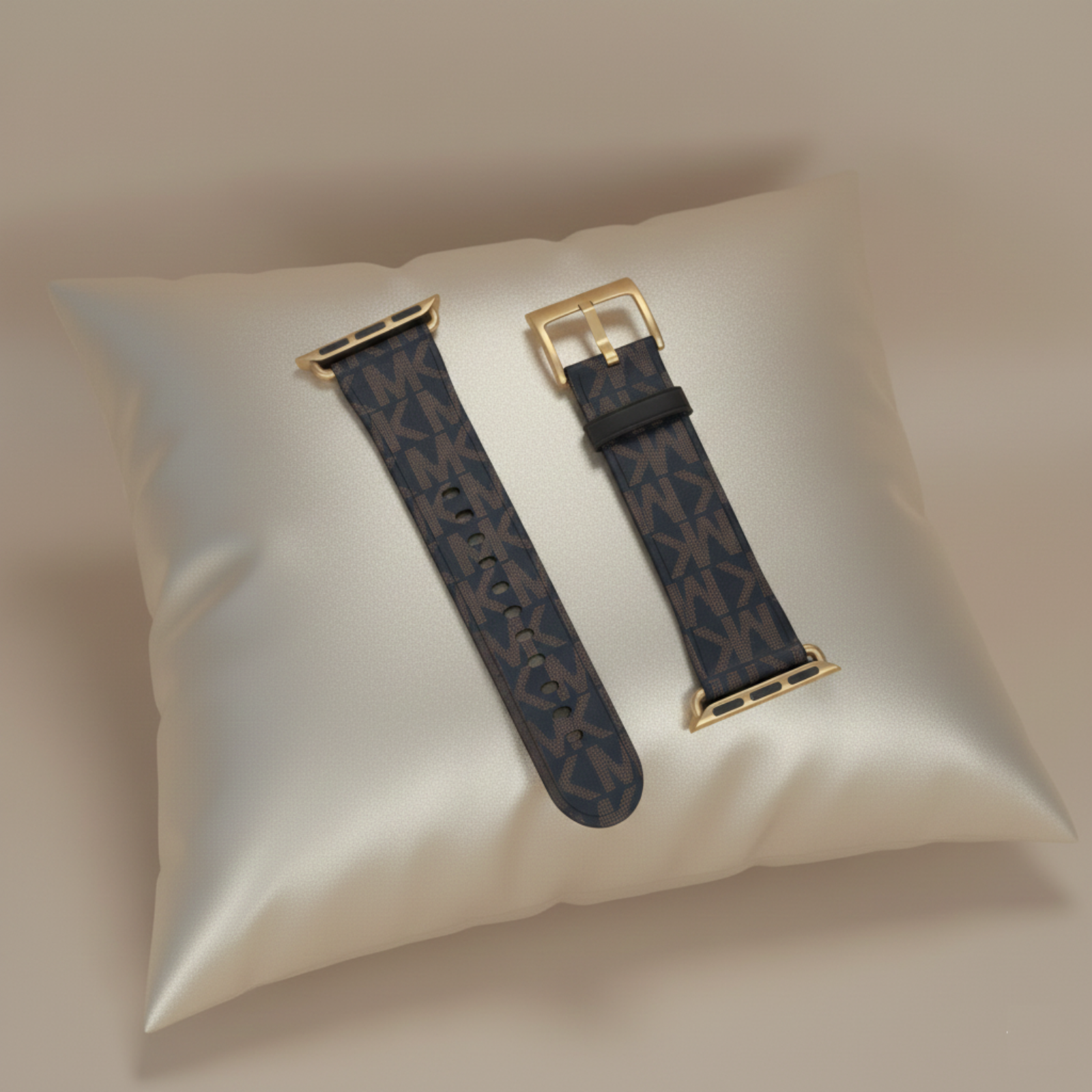 MK Monogram Leather Apple Watch Band — Designer Watch Strap product thumbnail image MK Monogram Leather Apple Watch Band — Designer Watch Strap product thumbnail image