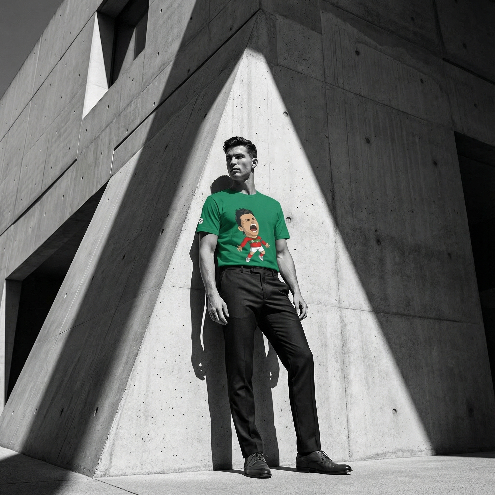 Cristiano Ronaldo Cartoon-Inspired Kelly Green T-Shirt product thumbnail image Cristiano Ronaldo Cartoon-Inspired Kelly Green T-Shirt product thumbnail image