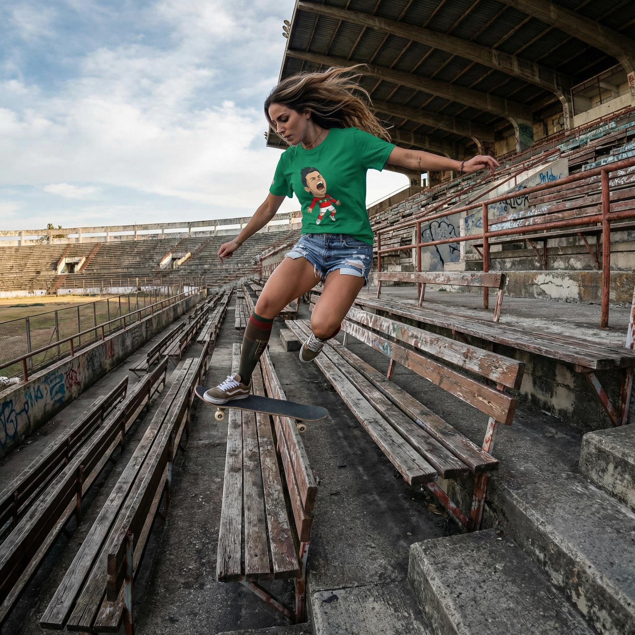 Cristiano Ronaldo Cartoon-Inspired Kelly Green T-Shirt product thumbnail image Cristiano Ronaldo Cartoon-Inspired Kelly Green T-Shirt product thumbnail image