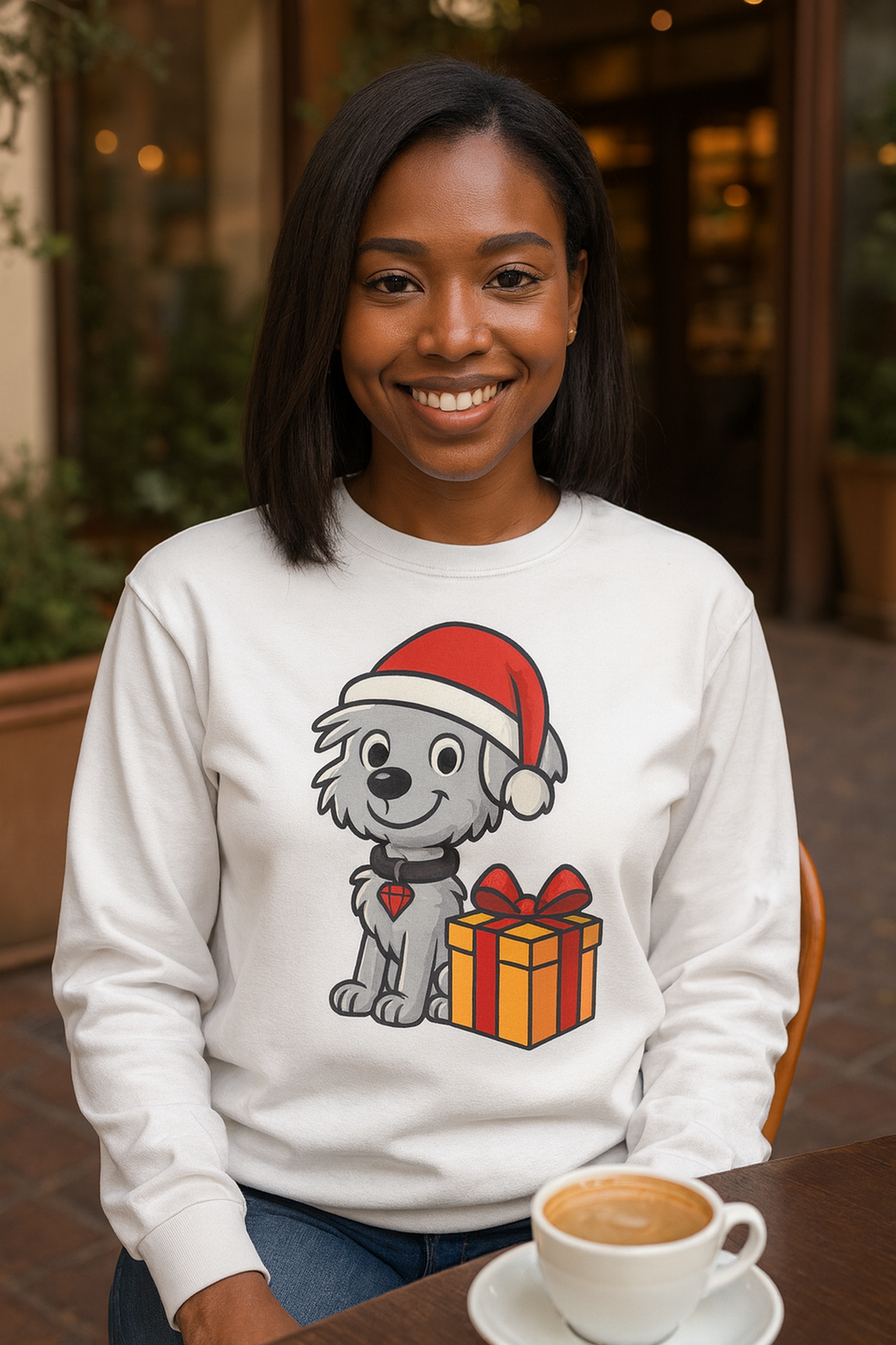 Santa Sparkle Dog Sweatshirt product thumbnail image Santa Sparkle Dog Sweatshirt product thumbnail image