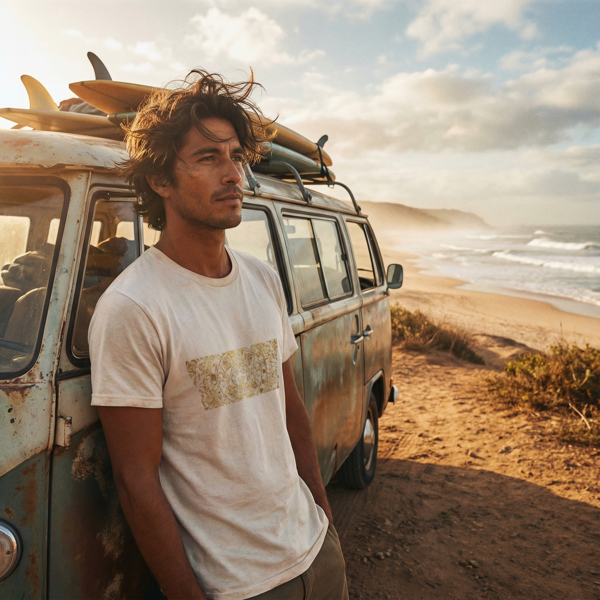 Gold Aztec Mexico Soccer Tee — Mexican Team Support Shirt product thumbnail image