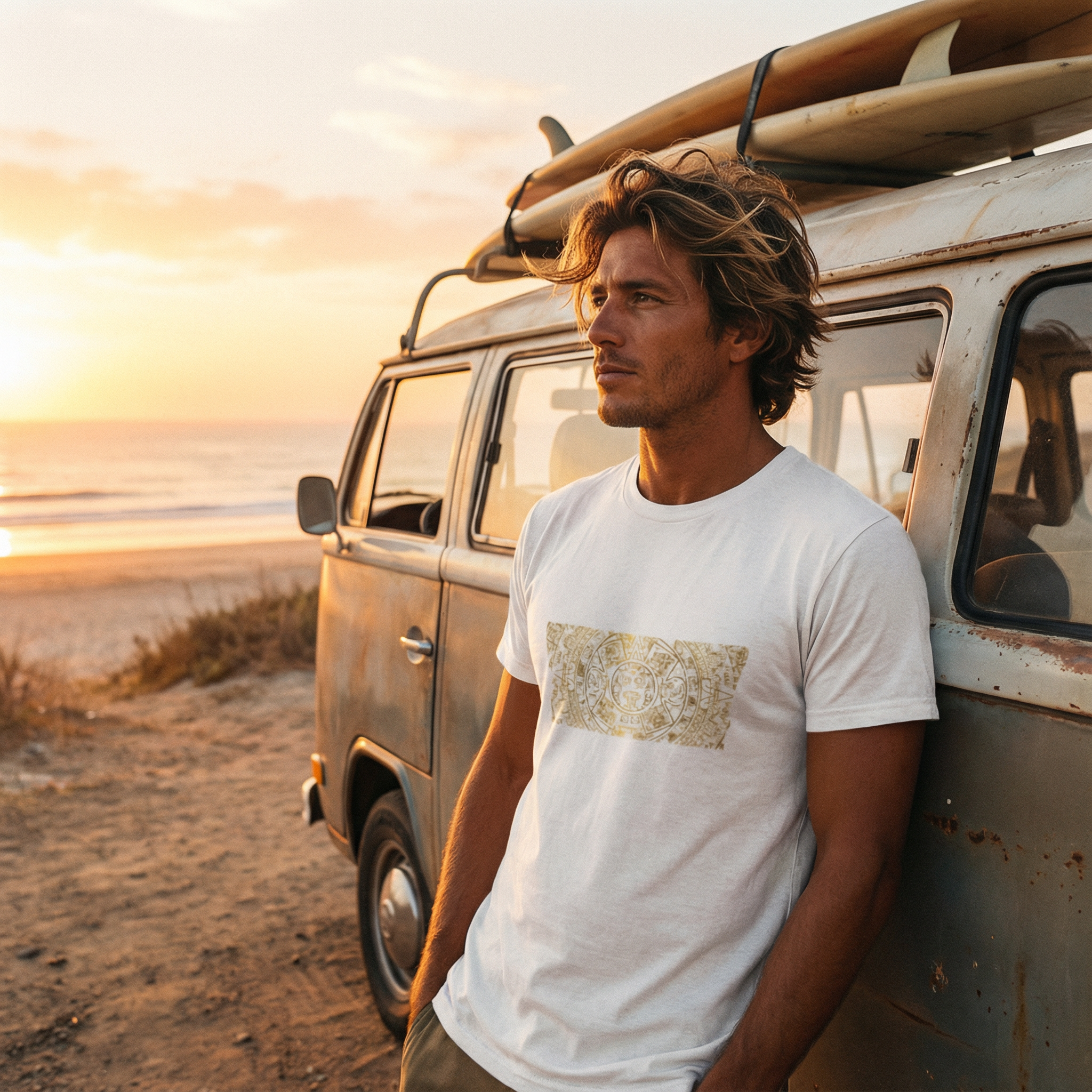 Gold Aztec Mexico Soccer Tee — Mexican Team Support Shirt Gold Aztec Mexico Soccer Tee — Mexican Team Support Shirt