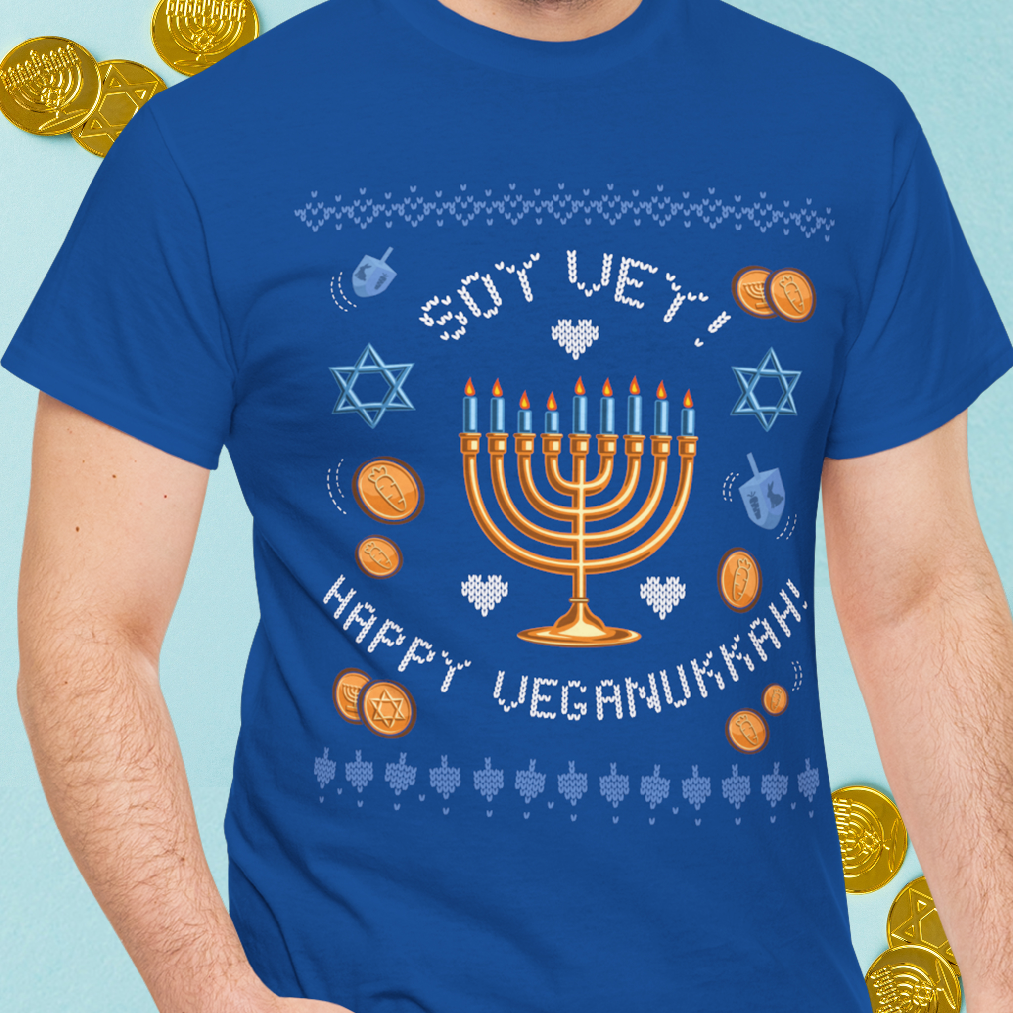 Soy Vey! Happy Veganukkah! "Ugly Sweater" Tee Soy Vey! Happy Veganukkah! "Ugly Sweater" Tee