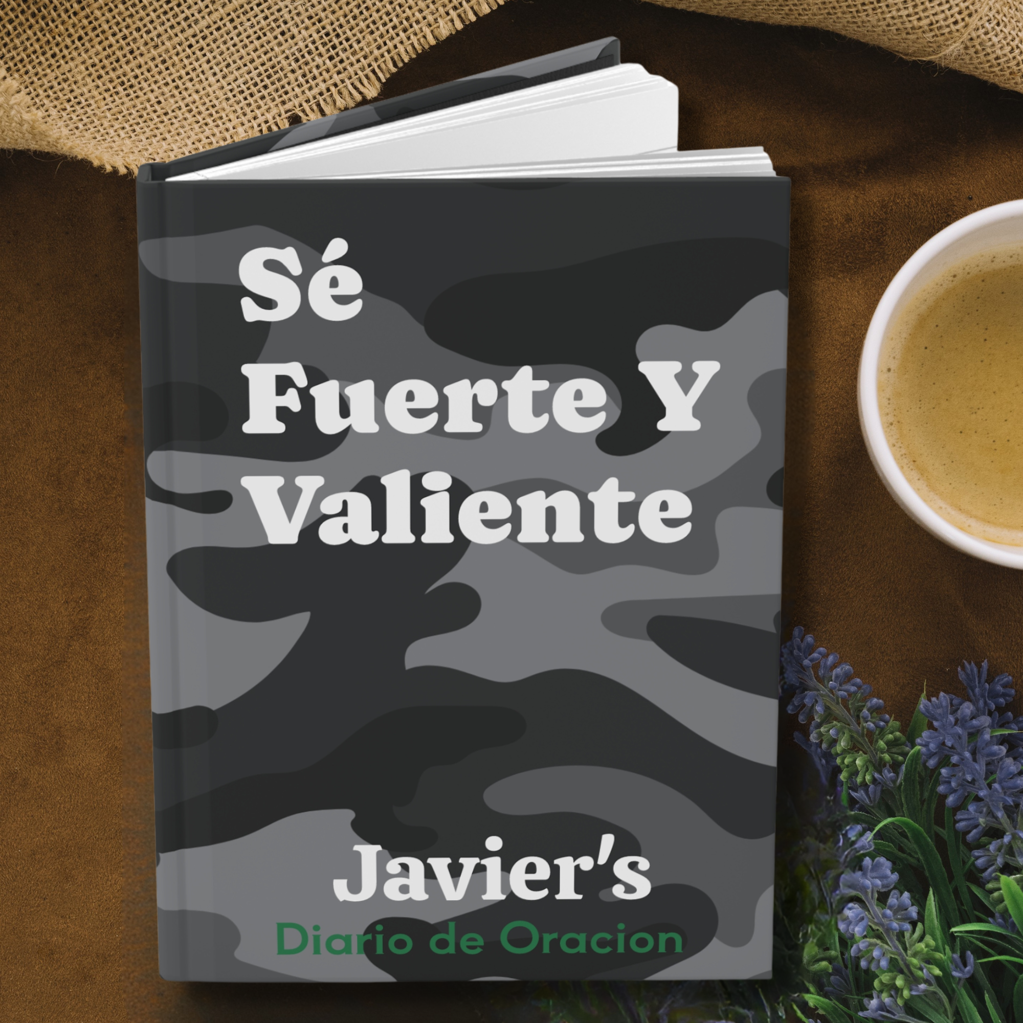Spanish Prayer Journal Sé Fuerte y Valiente | Camuflaje Diario Cristiano Para Adolescentes | Be Strong &amp; Courageous product thumbnail image