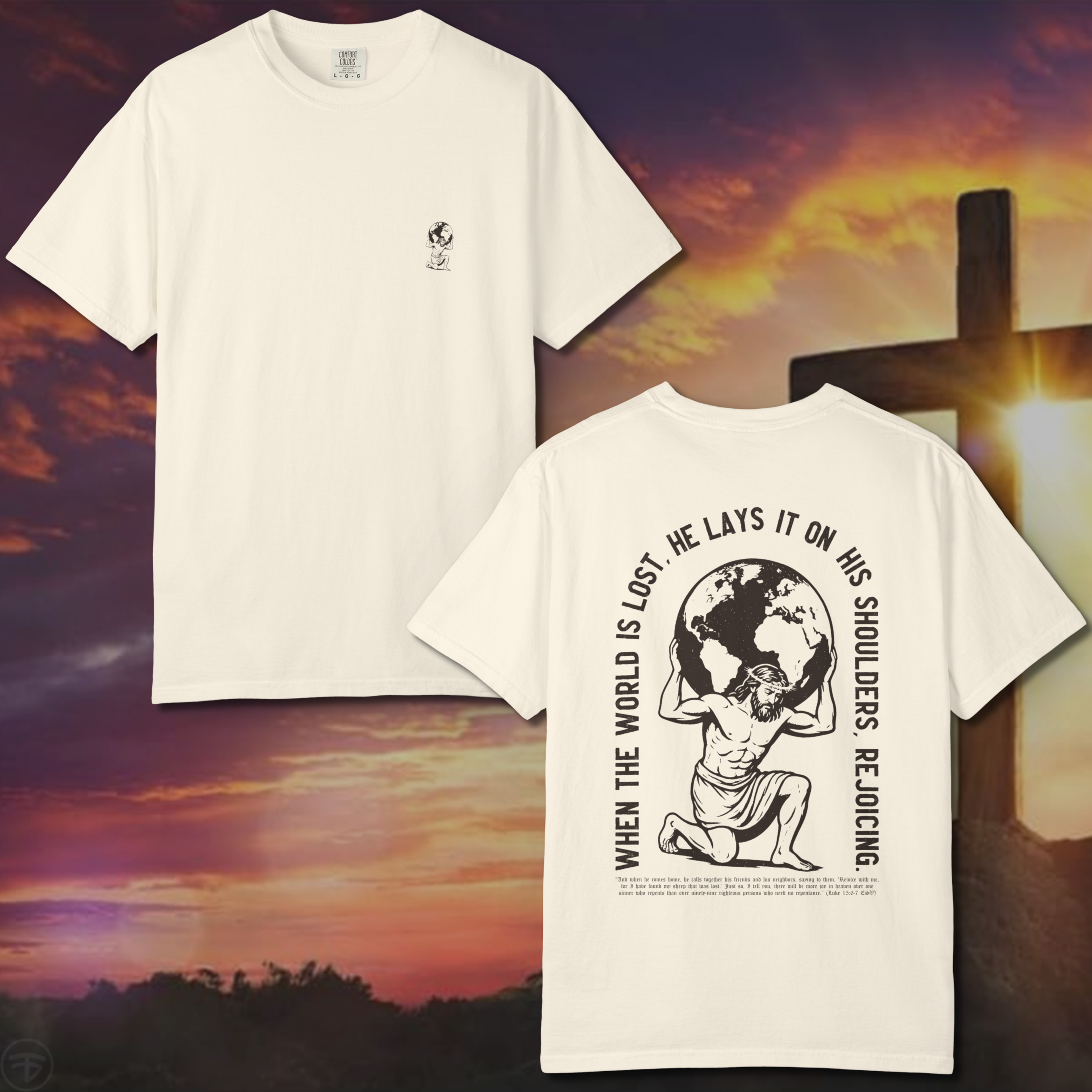 Jesus Holds the World Short Sleeve Shirt | Christian Faith Apparel product thumbnail image