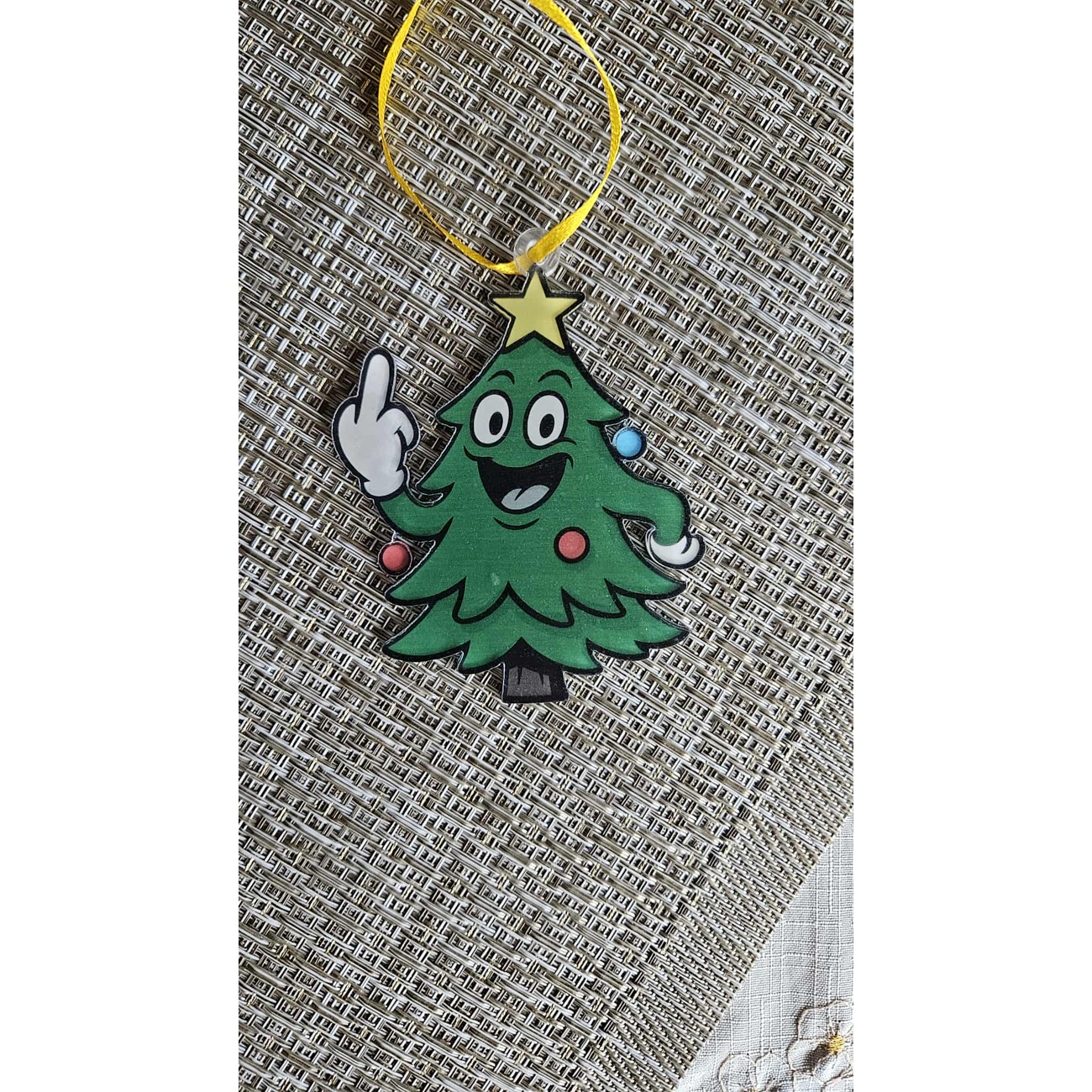 Ornament Funny Middle Finger Christmas Tree — Novelty Holiday Decoration product thumbnail image