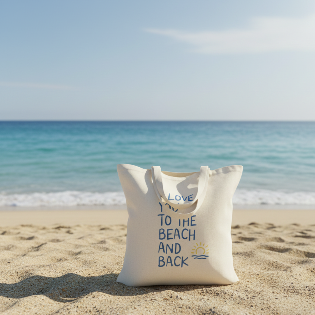 I Love You To The Beach And Back Tote Bag | Beach Lover Gift | Coastal Aesthetic Canvas Tote | Reusable Shopping Bag | Summer Beach Bag product thumbnail image I Love You To The Beach And Back Tote Bag | Beach Lover Gift | Coastal Aesthetic Canvas Tote | Reusable Shopping Bag | Summer Beach Bag product thumbnail image