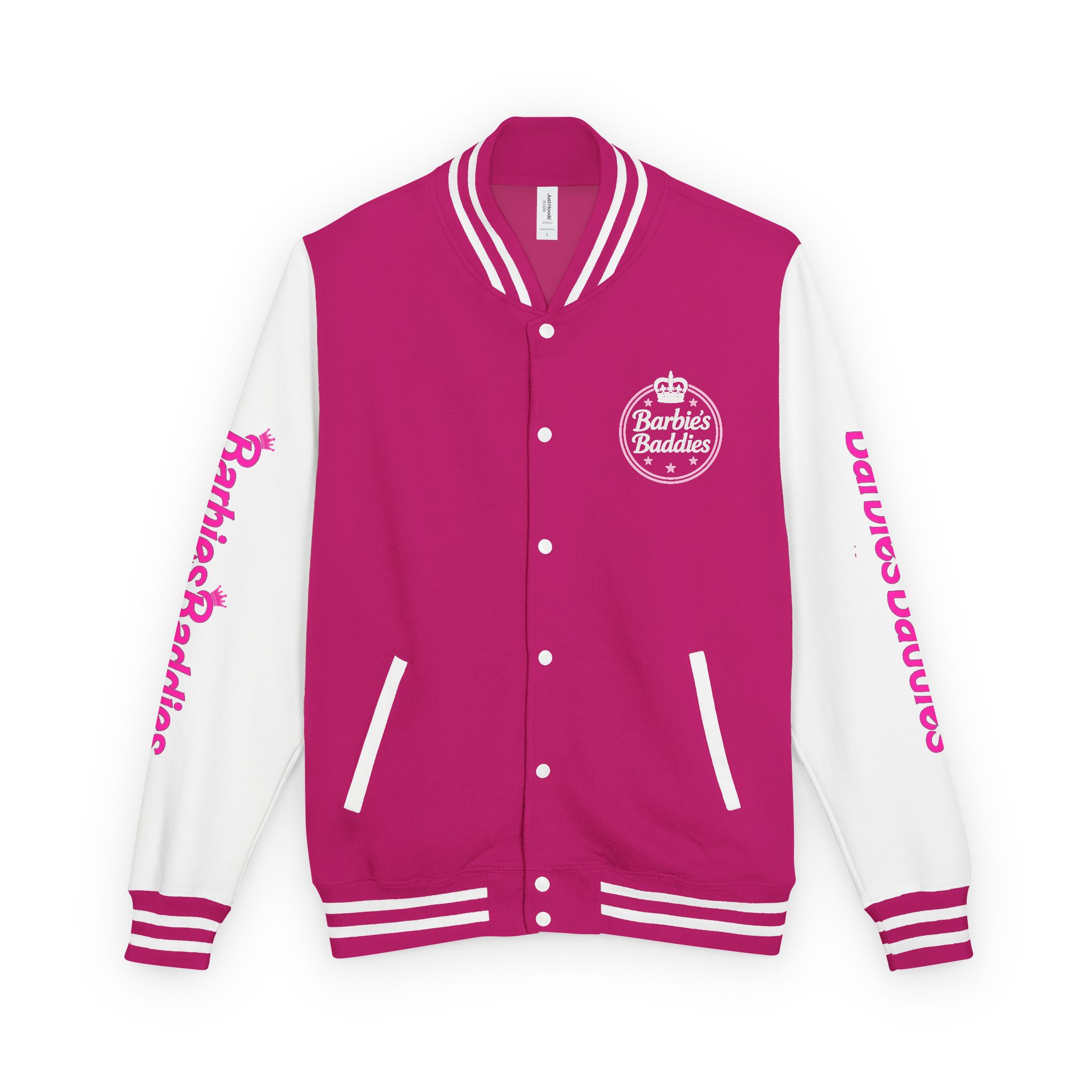 Luxury Barbie's Baddies Crest Logo Letterman Jacket - 3 Colour Options - Up to Size 3XL Luxury Barbie's Baddies Crest Logo Letterman Jacket - 3 Colour Options - Up to Size 3XL