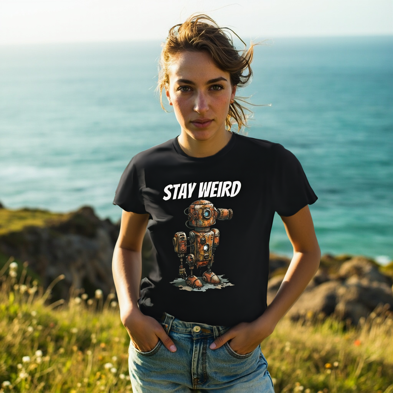 Stay Weird Tee — Quirky Graphic T-Shirt for Self-Expression by Roger Sampson product thumbnail image
