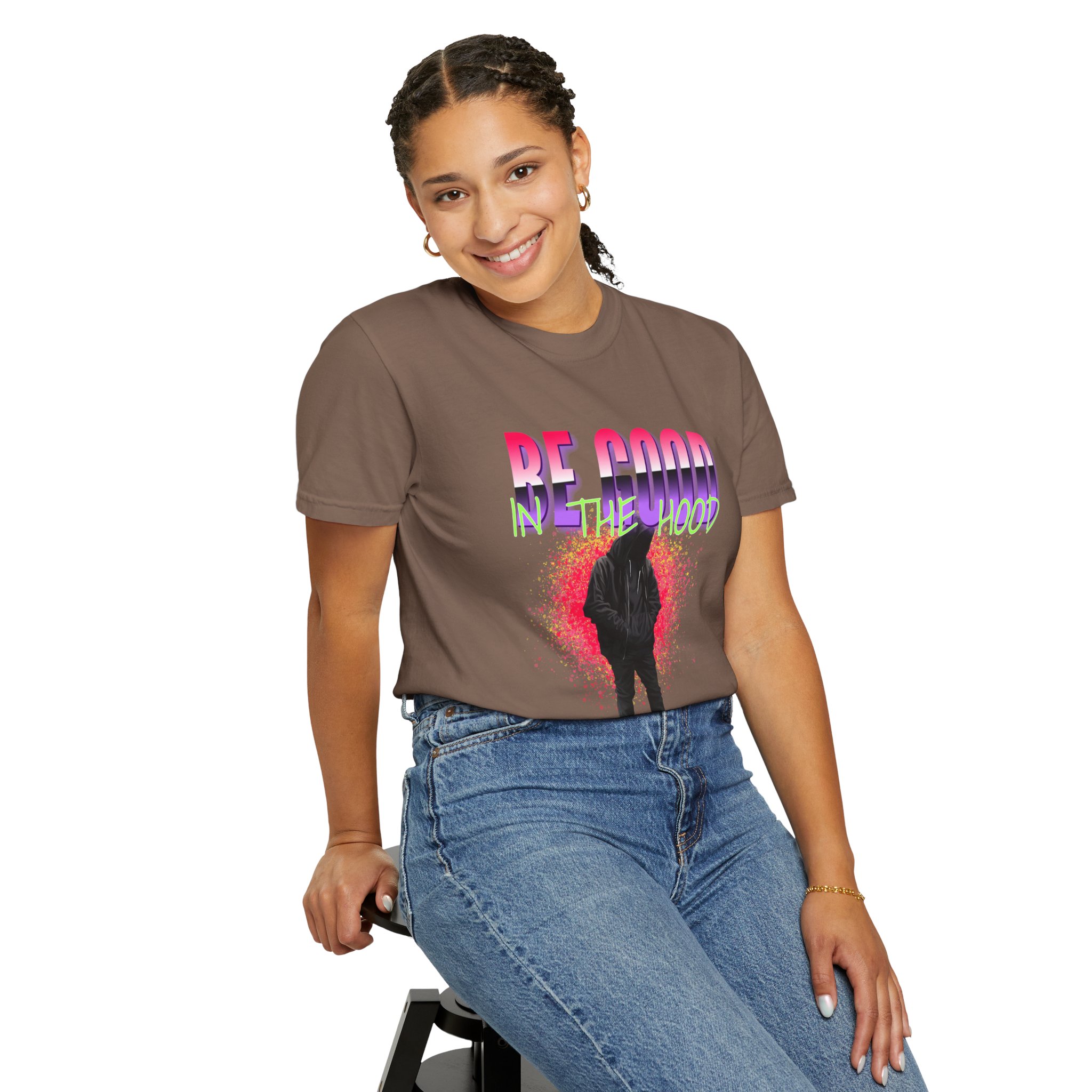 “Be Good In The Hood – End Gun Violence” Comfort Colors Unisex Garment-Dyed Tee | Bold Community Message | Anti-Violence Apparel | Only at LifeCoachDesigns.shop product thumbnail image