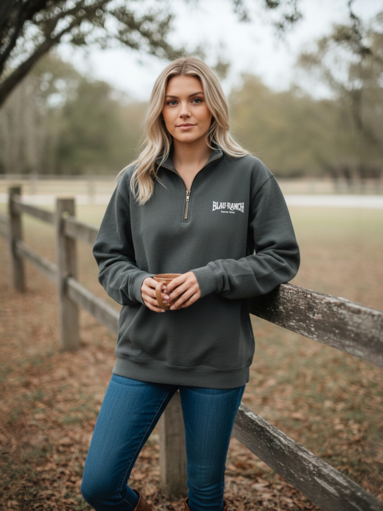 Blau Ranch Comfort Colors® Unisex Quarter-Zip Blau Ranch Comfort Colors® Unisex Quarter-Zip