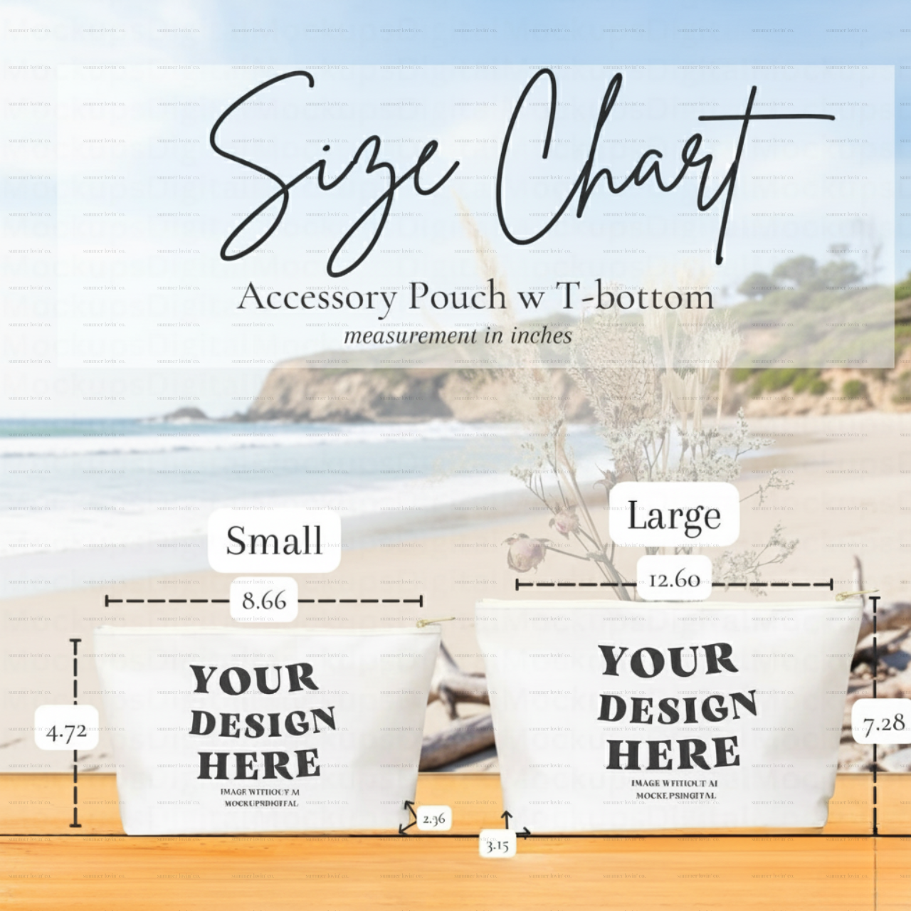 I Love You To The Beach And Back Pouch, Blue Striped Coastal Makeup Bag, Beach Lover Gift, Summer Cosmetic Bag, Ocean Lover Accessory Case product thumbnail image