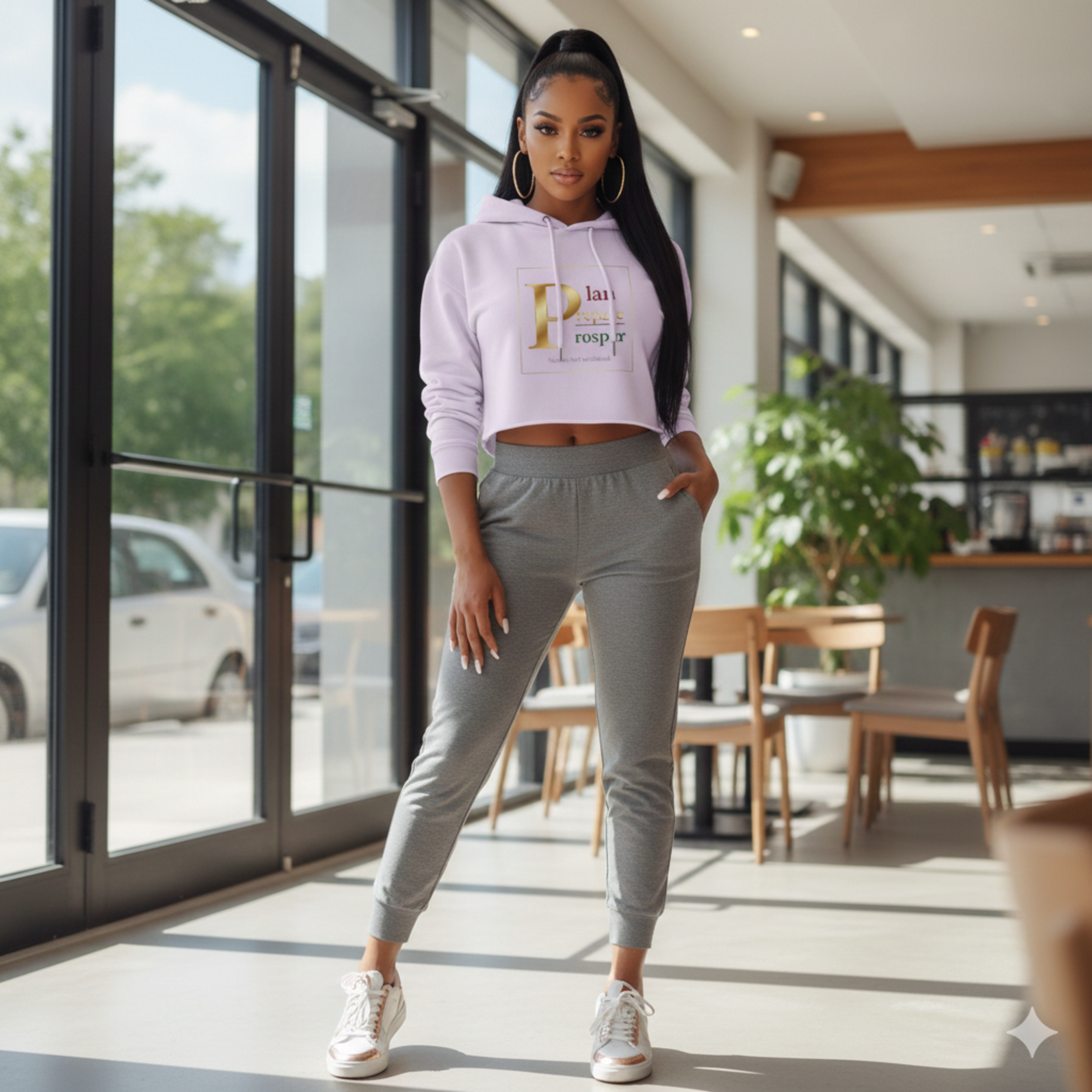 Crop Hoodie — Gold "Plan Prepare Prosper" Motivational Cropped Hoodie Crop Hoodie — Gold "Plan Prepare Prosper" Motivational Cropped Hoodie