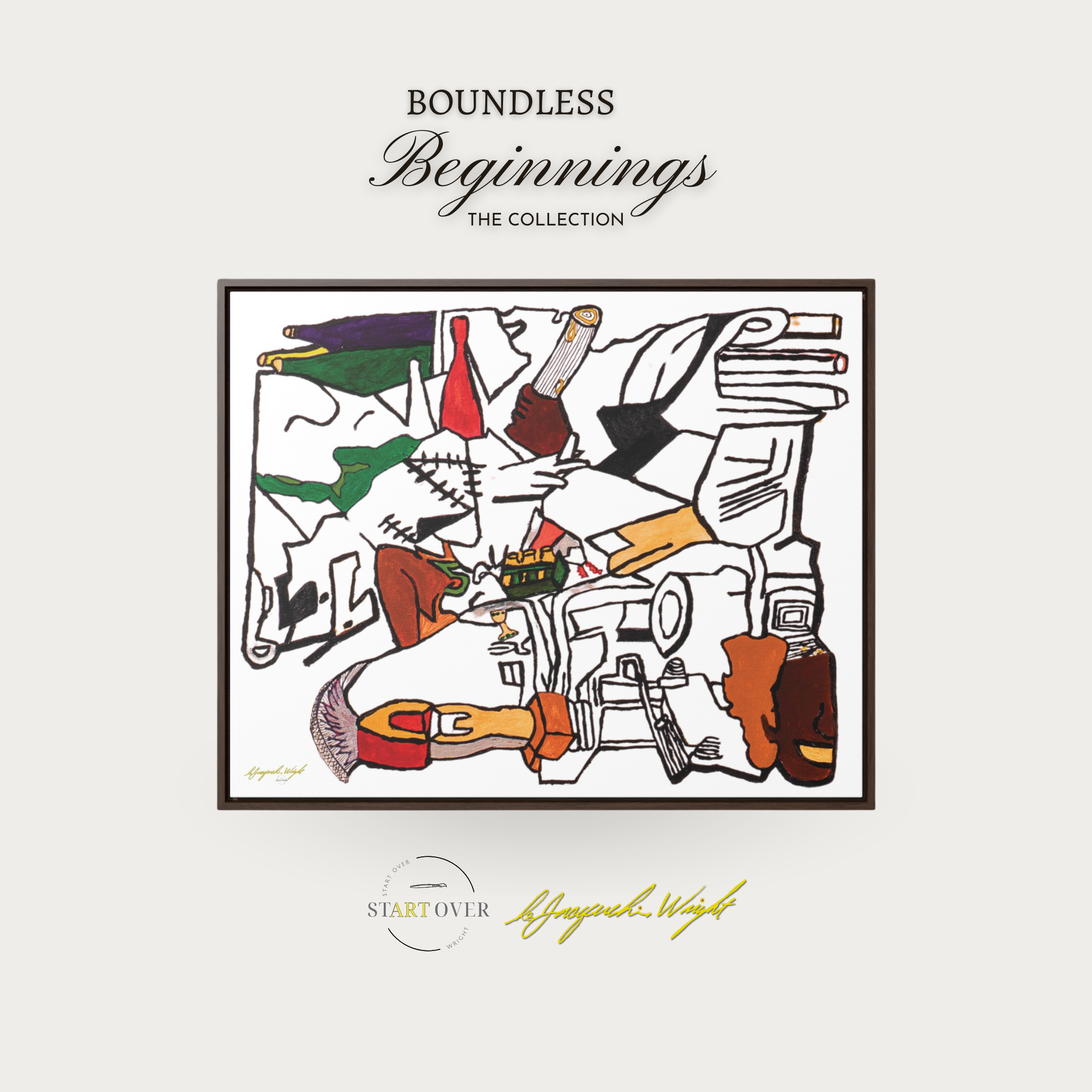 "Abstract Harmony"  Framed Gallery Canvas Wrap Art Print | Finding Balance in Transformation | Boundless Beginnings Collection | Limited Edition | Two Sizes | 40 x 30 | 30 x 24 product thumbnail image