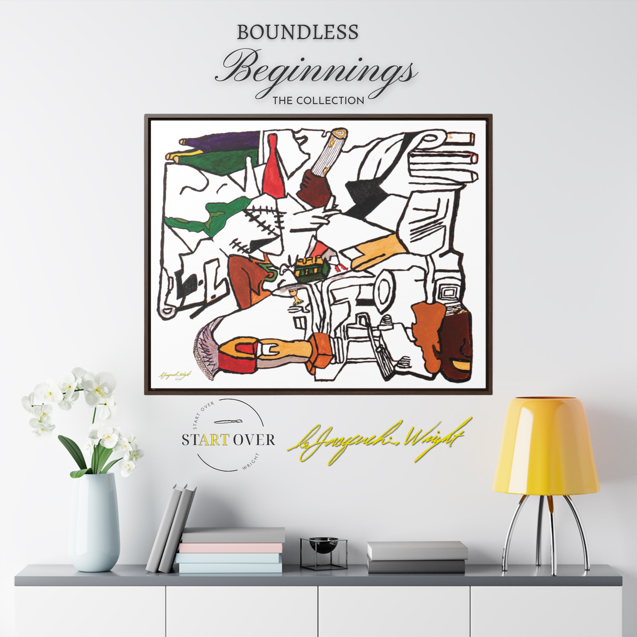 "Abstract Harmony"  Framed Gallery Canvas Wrap Art Print | Finding Balance in Transformation | Boundless Beginnings Collection | Limited Edition | Two Sizes | 40 x 30 | 30 x 24
