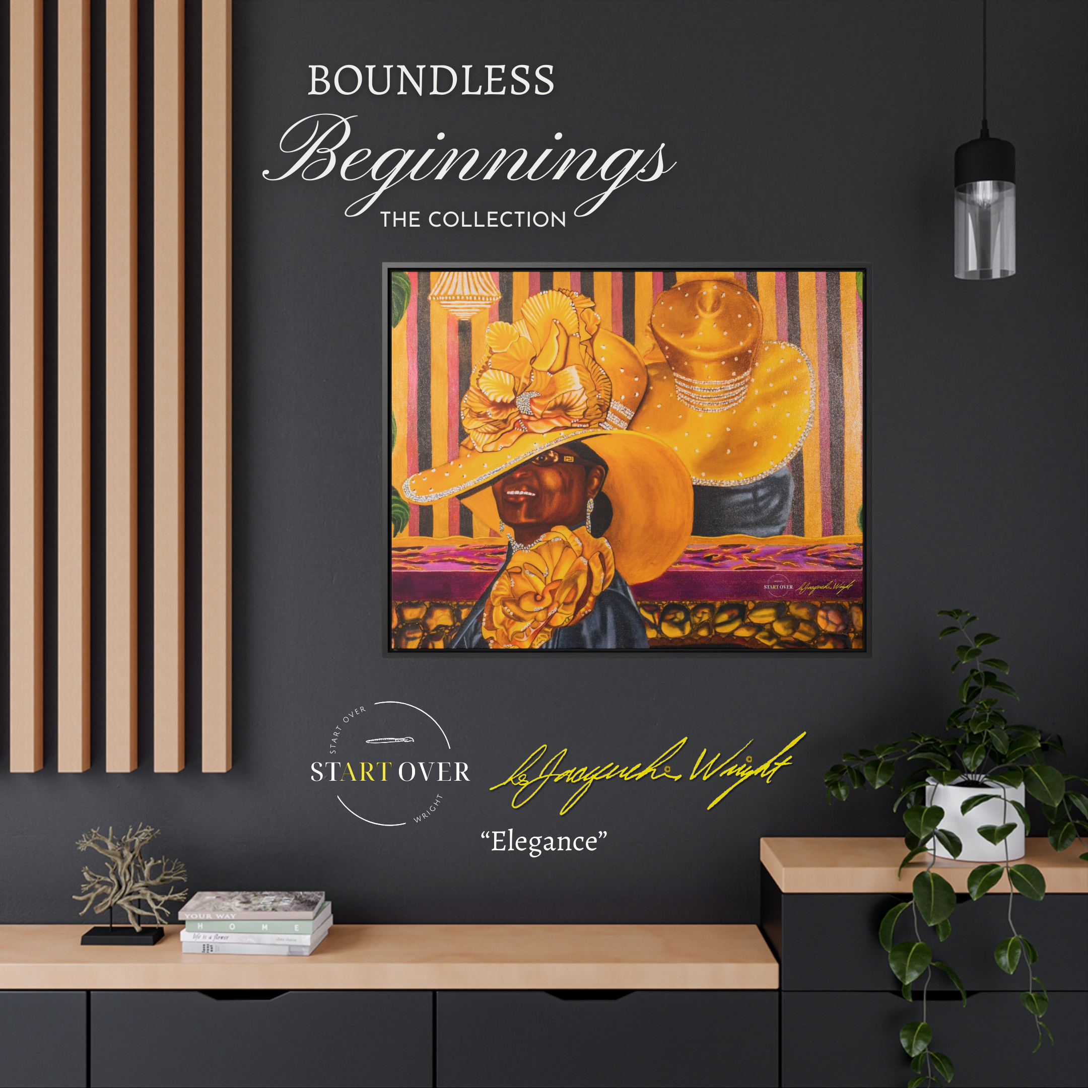 "Elegance"  Framed Gallery Canvas Wrap Art Print | Celebrating Black Beauty | Boundless Beginnings Collection | Limited Edition | Two Sizes | 40 x 30 | 30 x 24 product thumbnail image