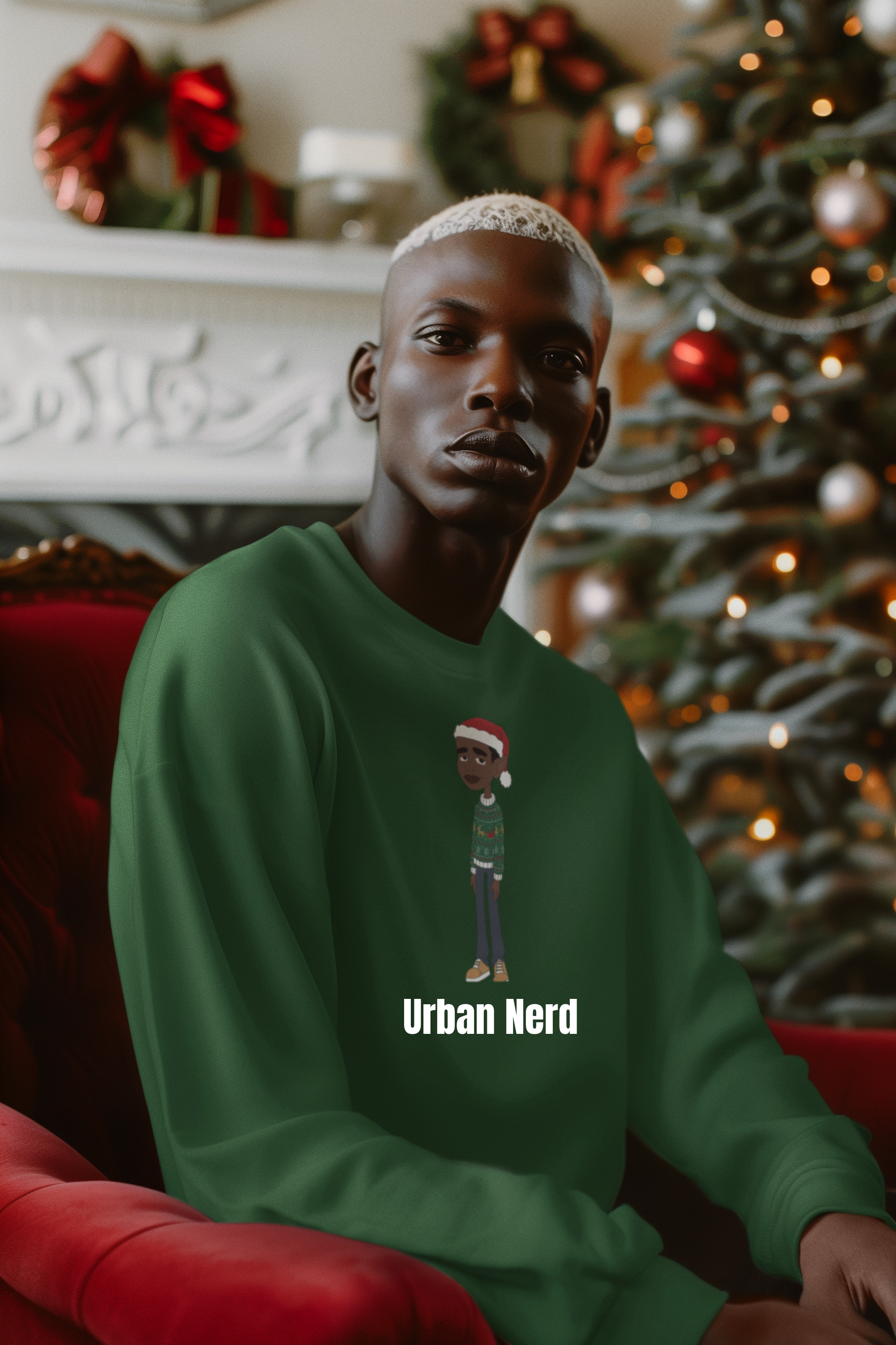 Urban Nerd Christmas Long Sleeve Tee — Holiday Cartoon Character Tee product thumbnail image