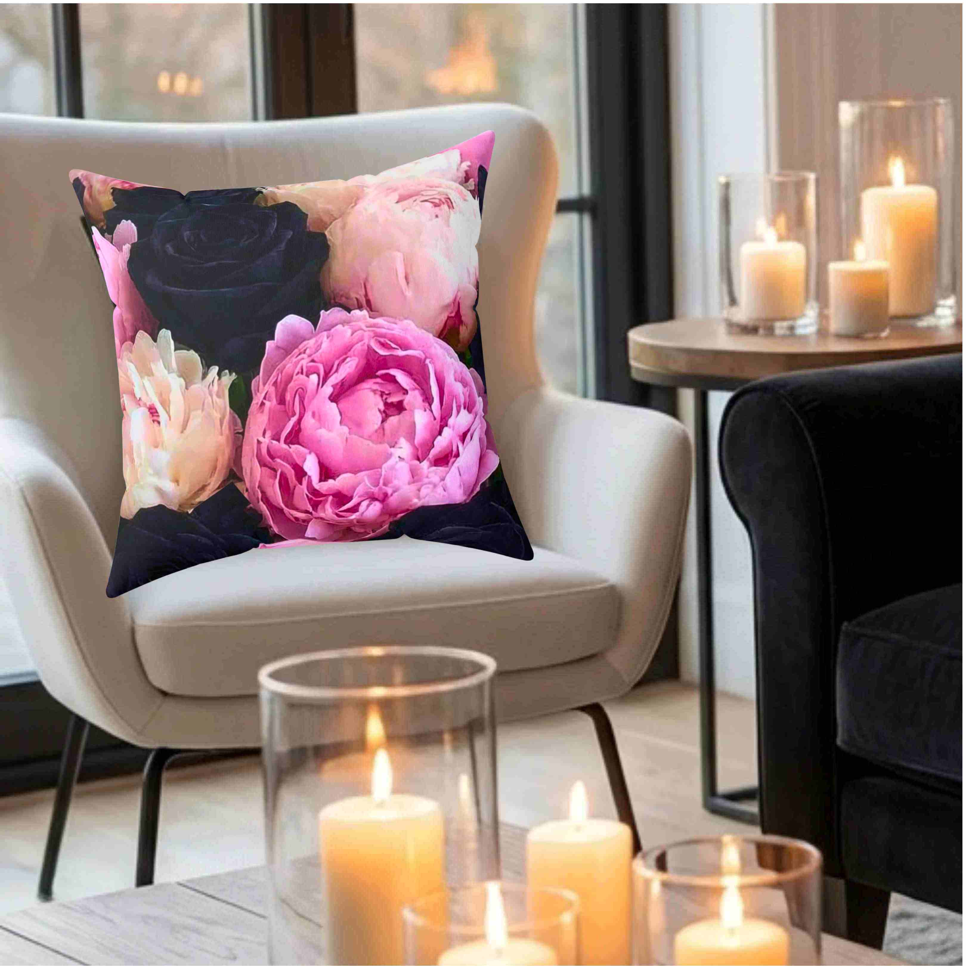 Sunflower and Daisy Floral Pillow | Square Decorative Cushion product thumbnail image