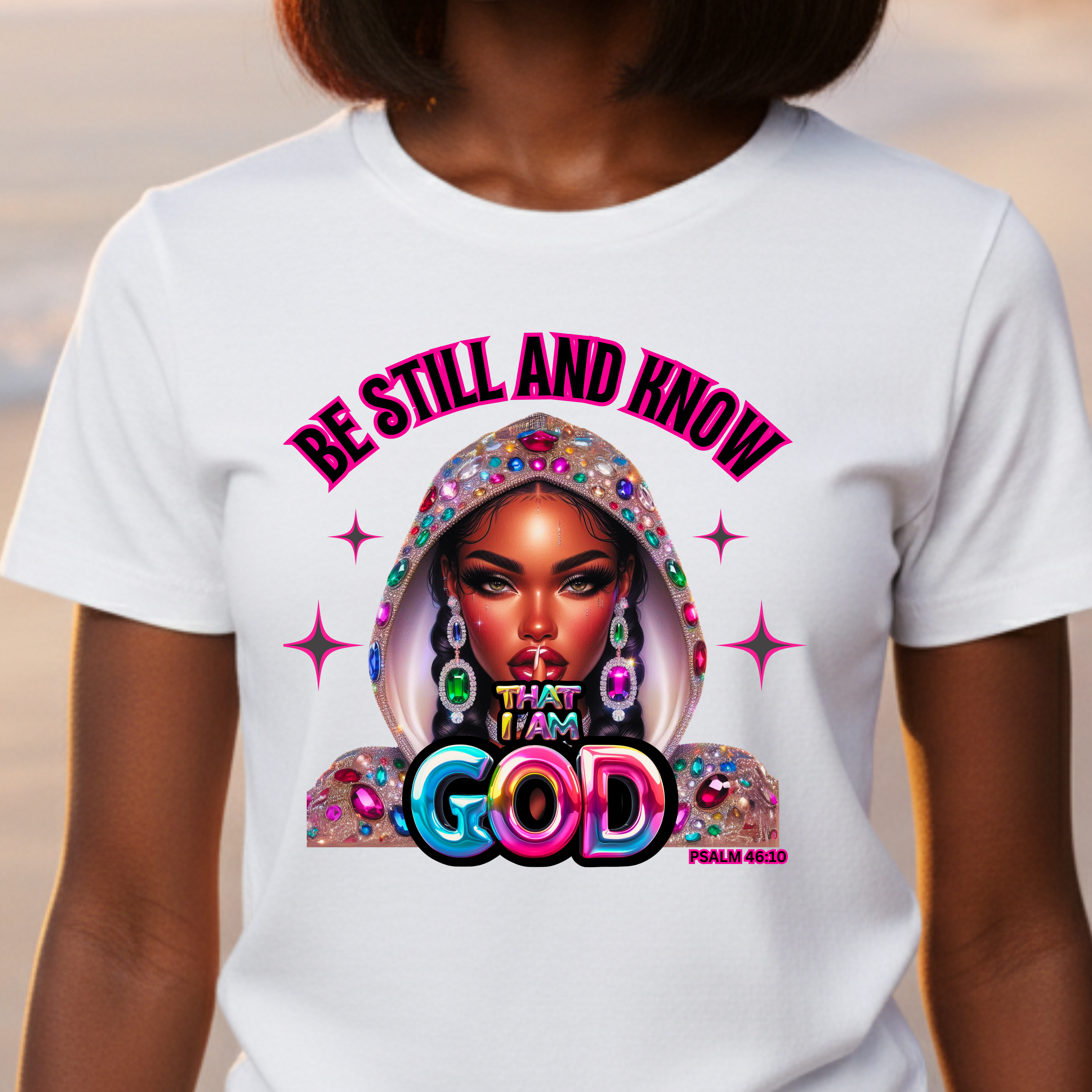 "Be Still and Know God T-Shirt" — Inspirational Faith Graphic Women's Cotton Short Sleeve T-Shirt