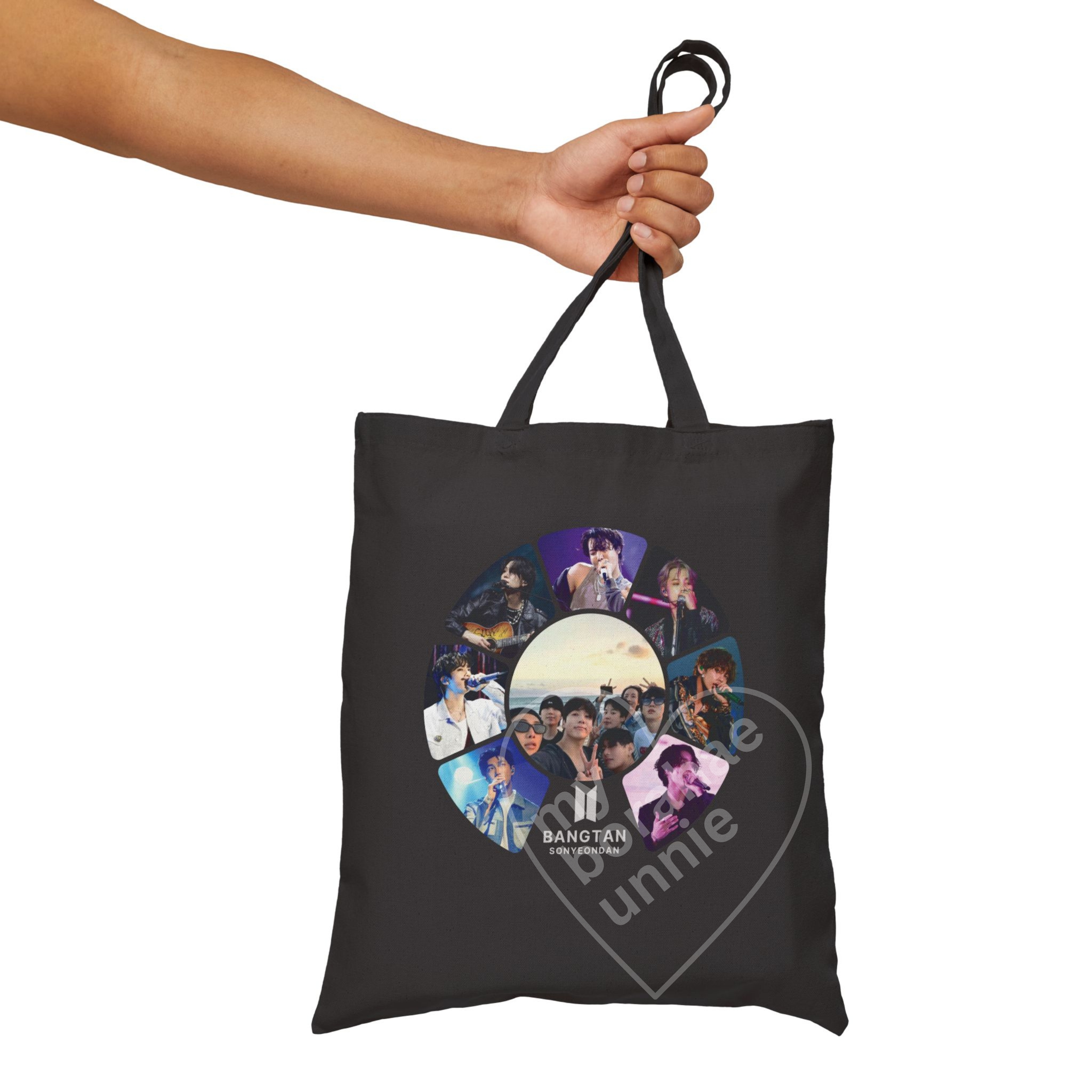 BANGTAN Cotton Canvas Tote Bag, Printed on FRONT product thumbnail image BANGTAN Cotton Canvas Tote Bag, Printed on FRONT product thumbnail image