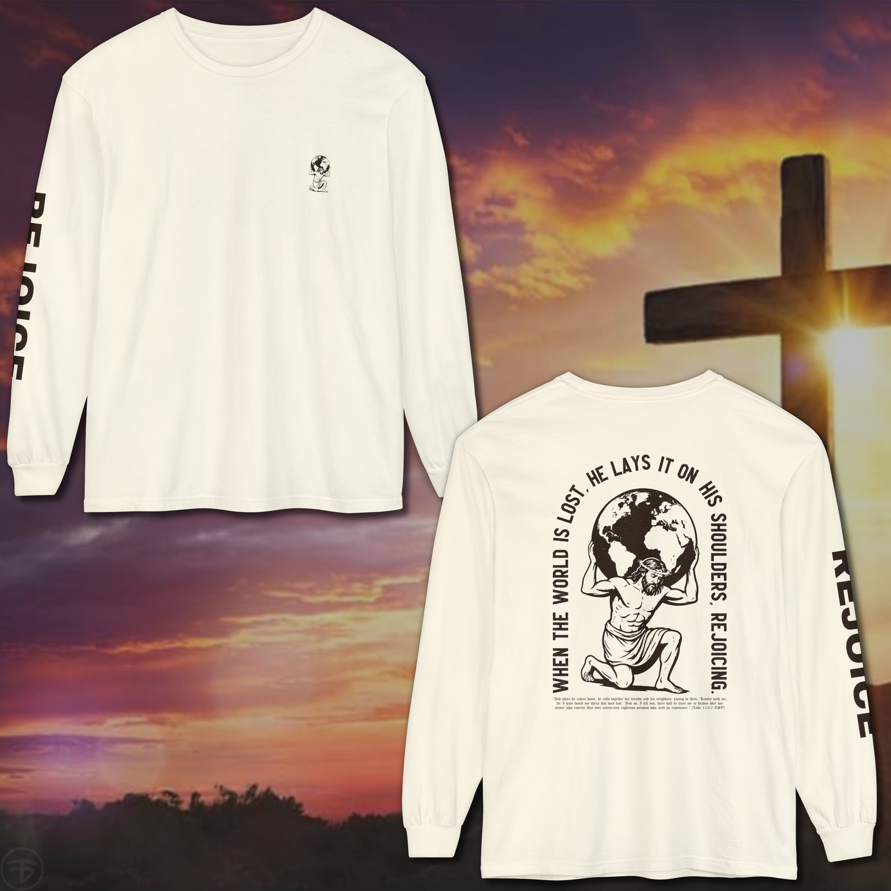 Jesus Holds the World Long Sleeve T-Shirt — Christian Faith Apparel product thumbnail image