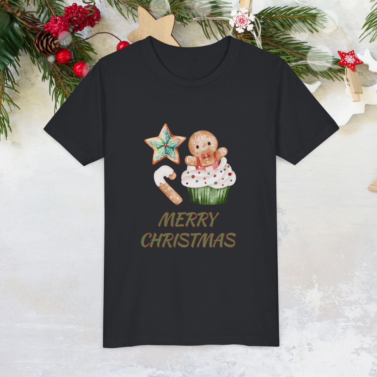 Youth Gingerbread Christmas T-Shirt | Matching Family Christmas Outfit | Merry Christmas Cookie Tee for Kids | Cute Holiday Gingerbread & Star Cookie Shirt product thumbnail image Youth Gingerbread Christmas T-Shirt | Matching Family Christmas Outfit | Merry Christmas Cookie Tee for Kids | Cute Holiday Gingerbread & Star Cookie Shirt product thumbnail image