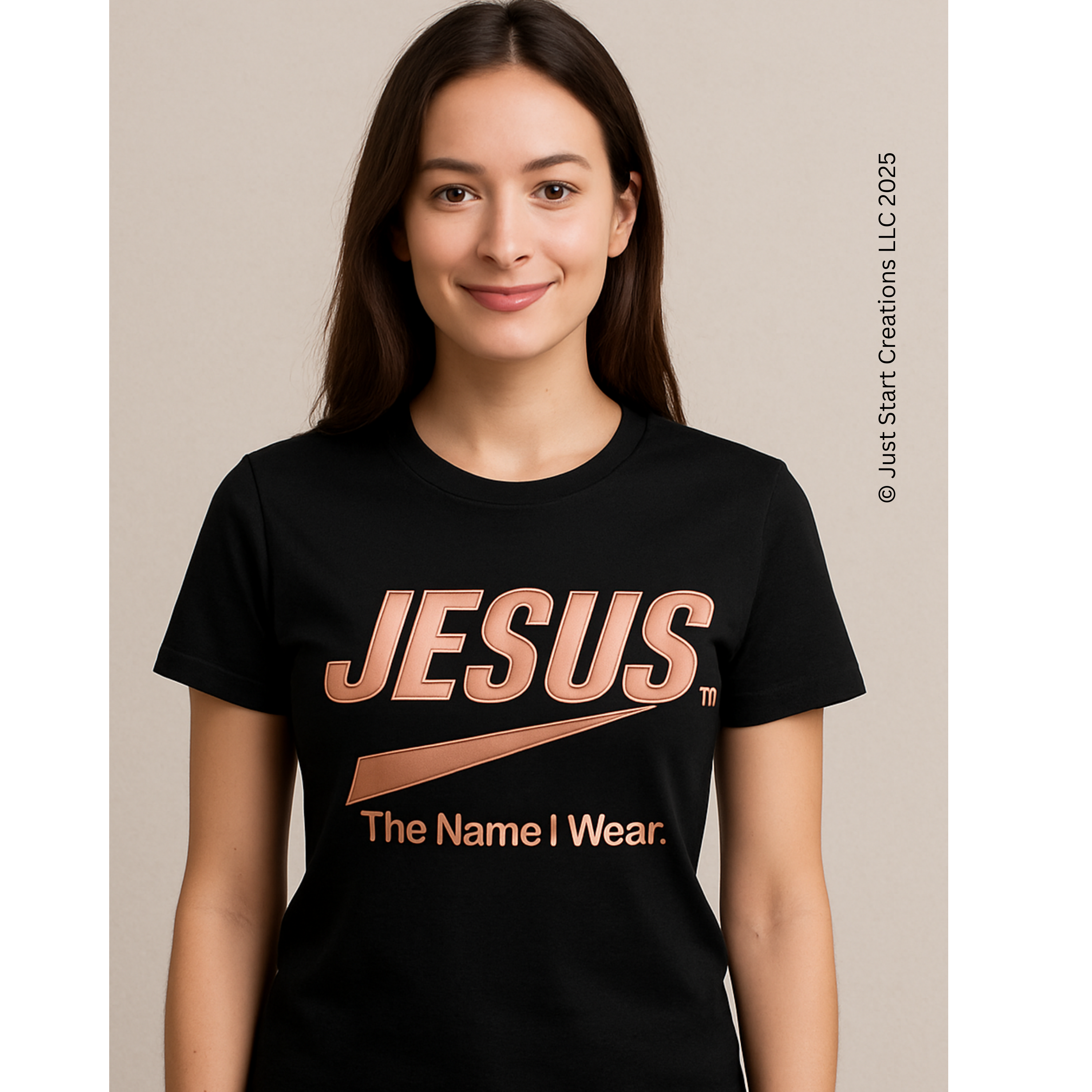 Rose Gold logo JESUS™ The Name I Wear T-Shirt | Christian T Shirt | Bold Jesus Tee | Faith Apparel for Women & Men | Christian Graphic Tee Gift product thumbnail image Rose Gold logo JESUS™ The Name I Wear T-Shirt | Christian T Shirt | Bold Jesus Tee | Faith Apparel for Women & Men | Christian Graphic Tee Gift product thumbnail image