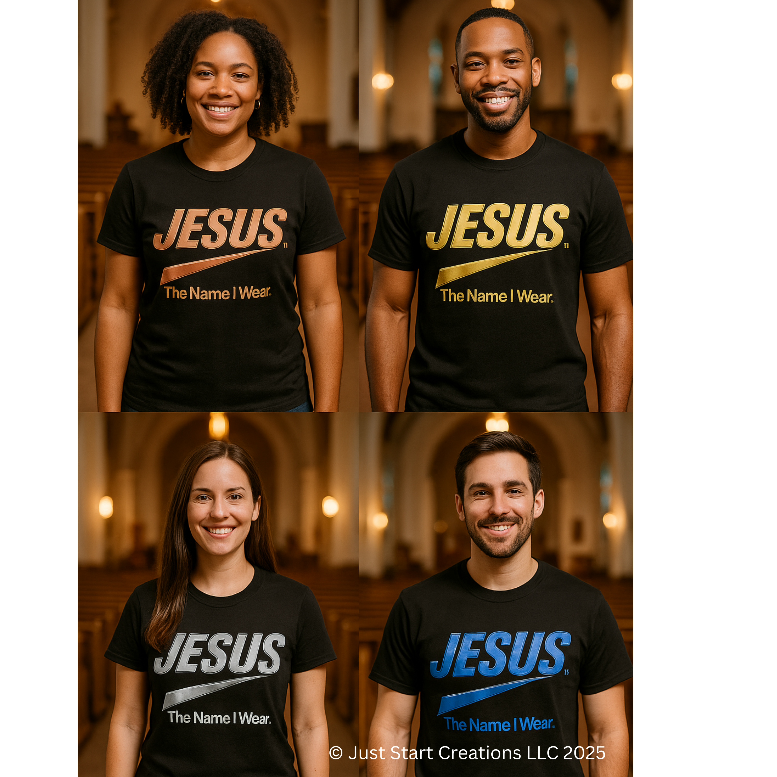 Rose Gold logo JESUS™ The Name I Wear T-Shirt | Christian T Shirt | Bold Jesus Tee | Faith Apparel for Women & Men | Christian Graphic Tee Gift product thumbnail image Rose Gold logo JESUS™ The Name I Wear T-Shirt | Christian T Shirt | Bold Jesus Tee | Faith Apparel for Women & Men | Christian Graphic Tee Gift product thumbnail image