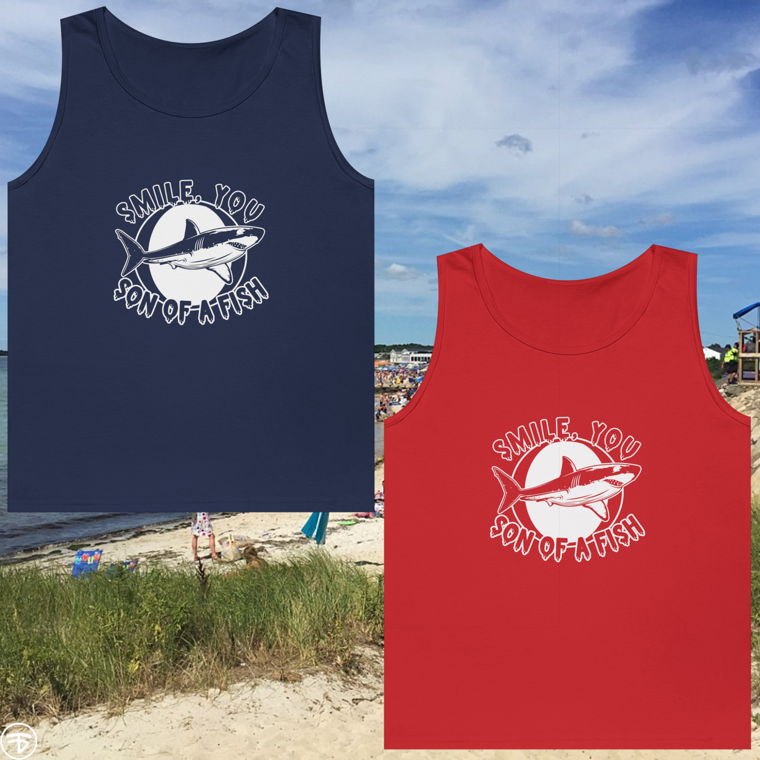 Shark Jaws Tank Top | Unisex Cotton Tank product thumbnail image Shark Jaws Tank Top | Unisex Cotton Tank product thumbnail image
