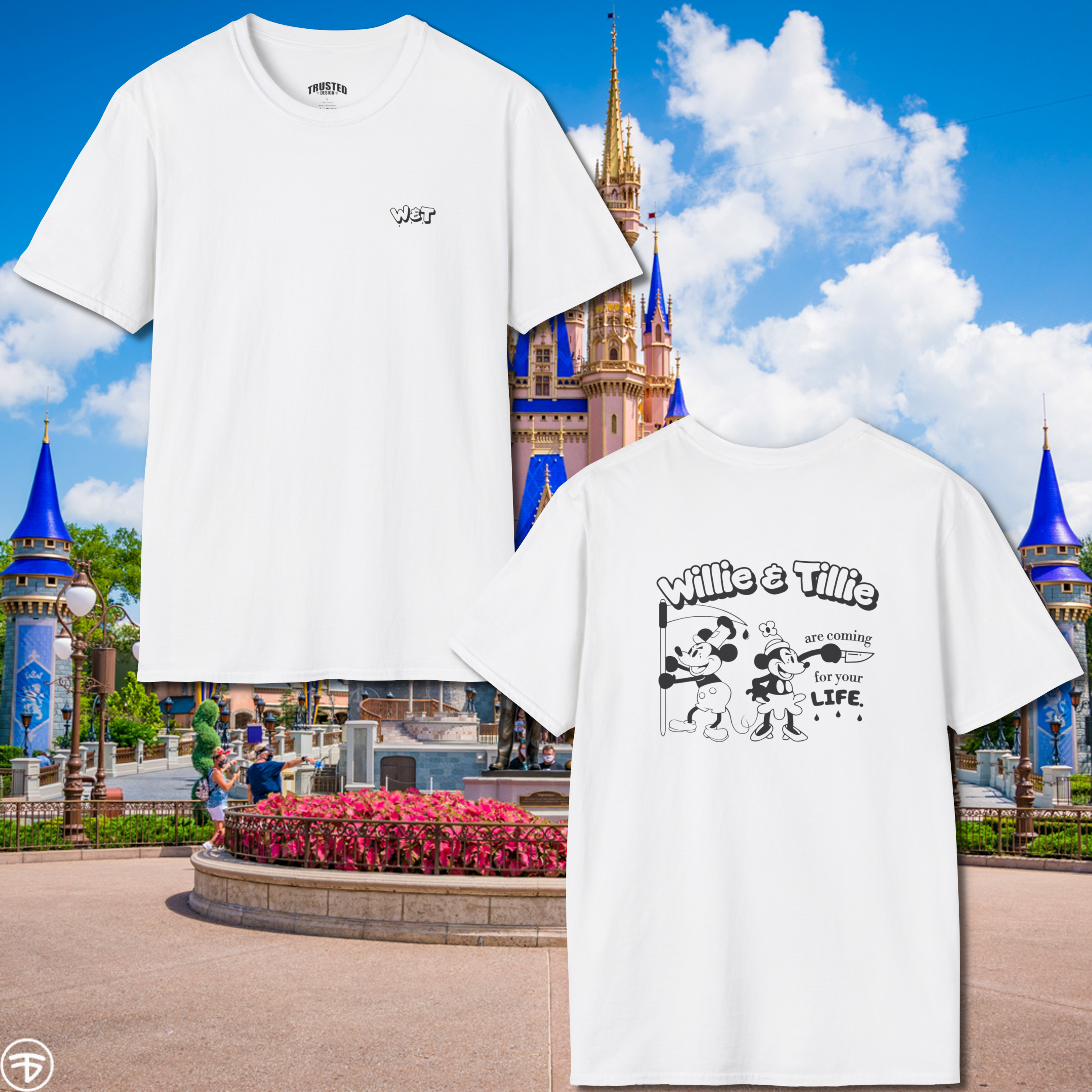 Steamboat Willie & Tillie Horror T-Shirt | Horror Movie Fan Tee product thumbnail image Steamboat Willie & Tillie Horror T-Shirt | Horror Movie Fan Tee product thumbnail image