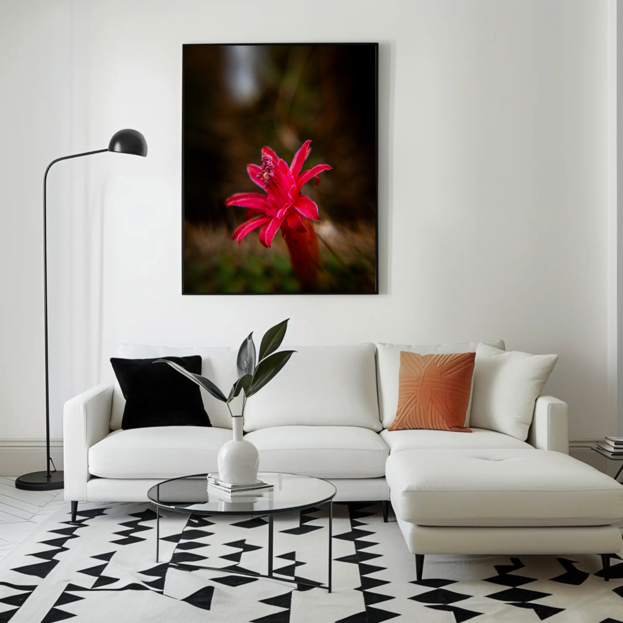 Red Tropical Flower Fine Art Print with Passepartout Frame product thumbnail image Red Tropical Flower Fine Art Print with Passepartout Frame product thumbnail image