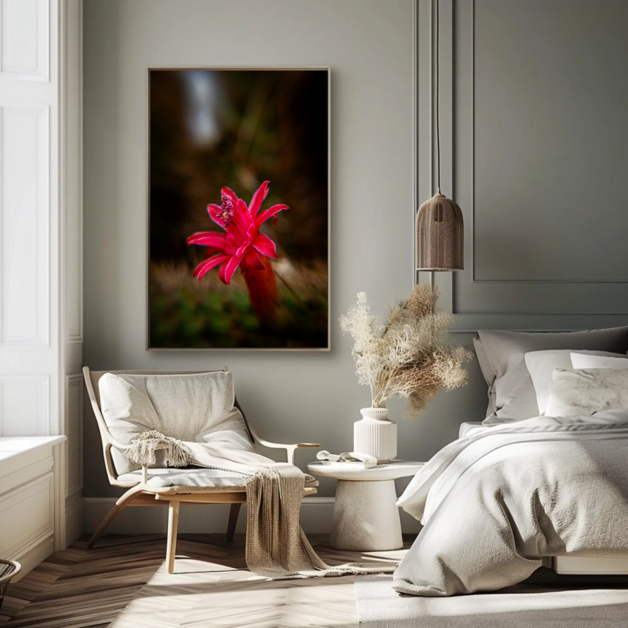 Red Tropical Flower Fine Art Print with Passepartout Frame product thumbnail image Red Tropical Flower Fine Art Print with Passepartout Frame product thumbnail image