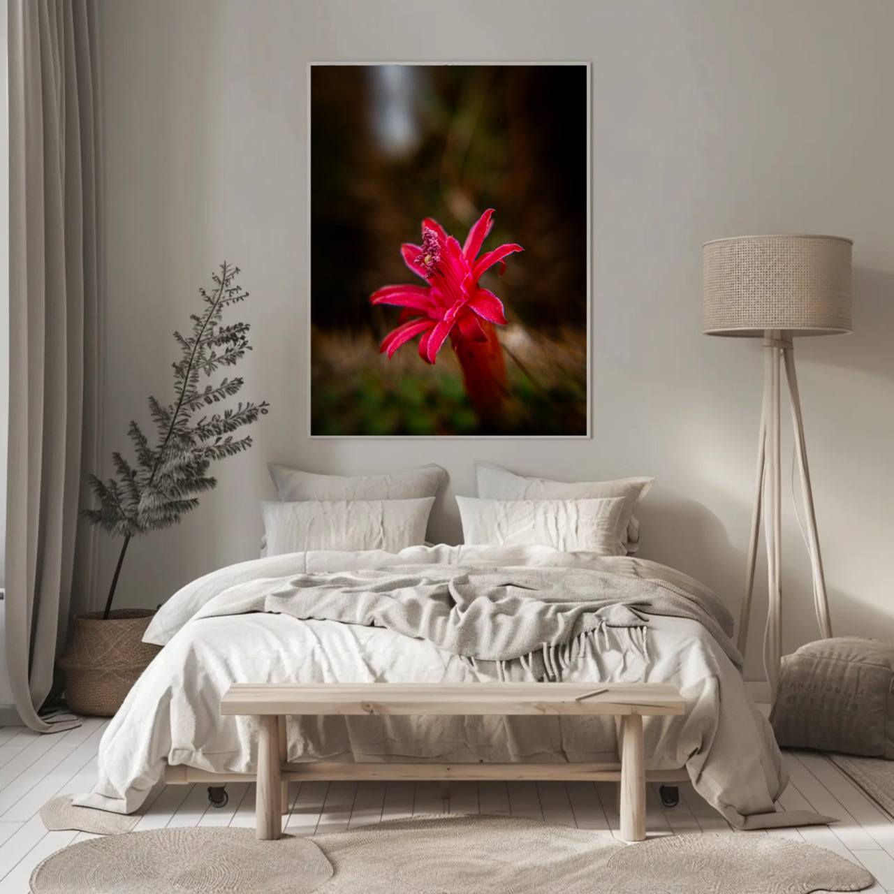 Red Tropical Flower Fine Art Print with Passepartout Frame product thumbnail image Red Tropical Flower Fine Art Print with Passepartout Frame product thumbnail image