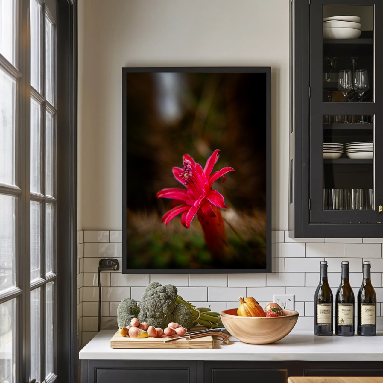 Red Tropical Flower Fine Art Print with Passepartout Frame product thumbnail image Red Tropical Flower Fine Art Print with Passepartout Frame product thumbnail image