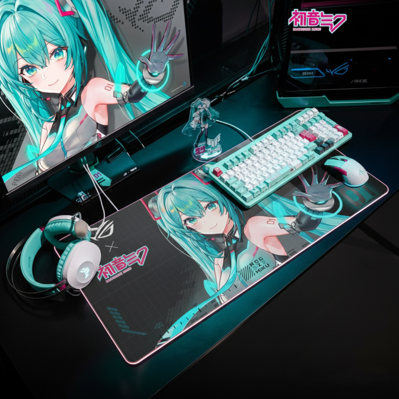 Hatsune Miku LED RGB Gaming Mouse Pad — Large Extended Desk Mat product thumbnail image Hatsune Miku LED RGB Gaming Mouse Pad — Large Extended Desk Mat product thumbnail image