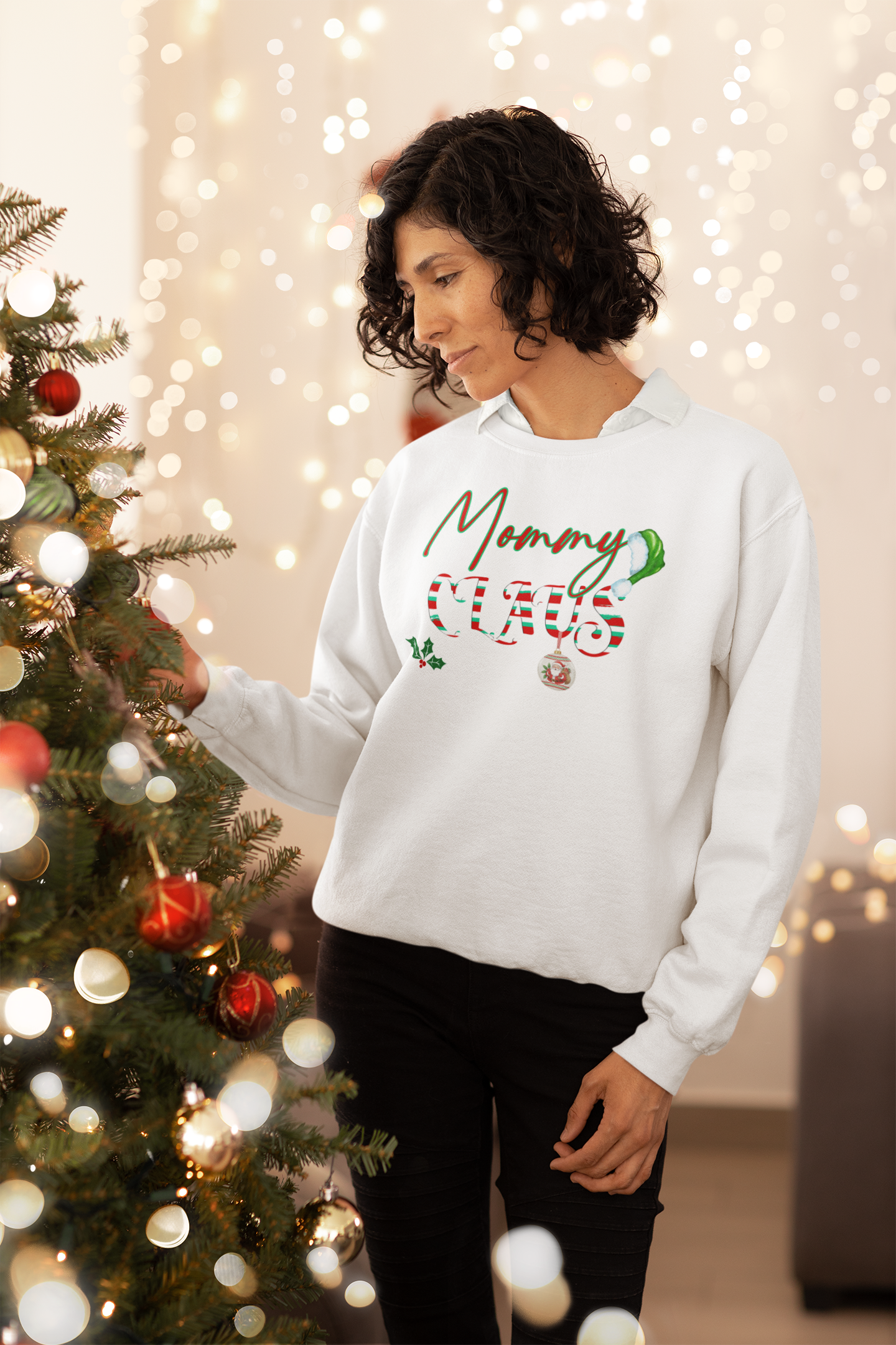 Mommy Claus: Powered by Caffeine &amp; Christmas Cheer sweatshirt