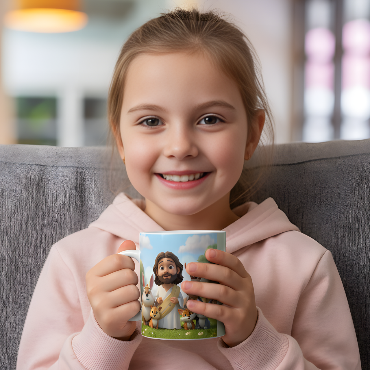Kids Christian Mug, Jesus-Themed Mug with cute animals – Religious Faith Gift for Children, Perfect for Celebrations product thumbnail image Kids Christian Mug, Jesus-Themed Mug with cute animals – Religious Faith Gift for Children, Perfect for Celebrations product thumbnail image
