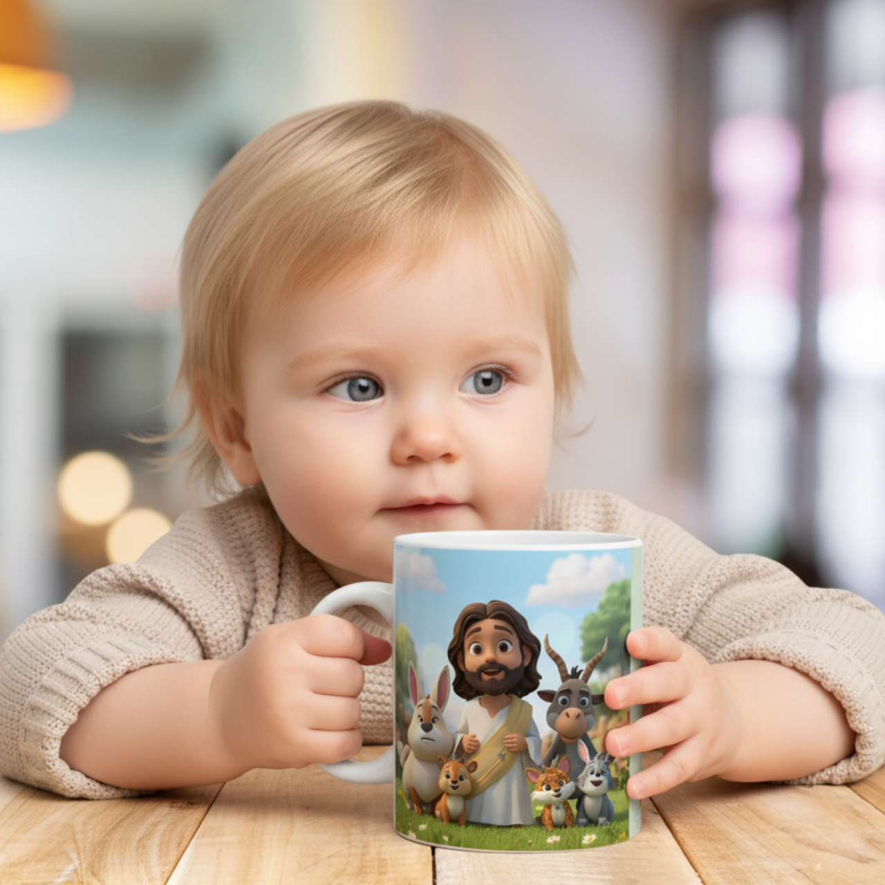 Kids Christian Mug, Jesus-Themed Mug with cute animals – Religious Faith Gift for Children, Perfect for Celebrations product thumbnail image Kids Christian Mug, Jesus-Themed Mug with cute animals – Religious Faith Gift for Children, Perfect for Celebrations product thumbnail image