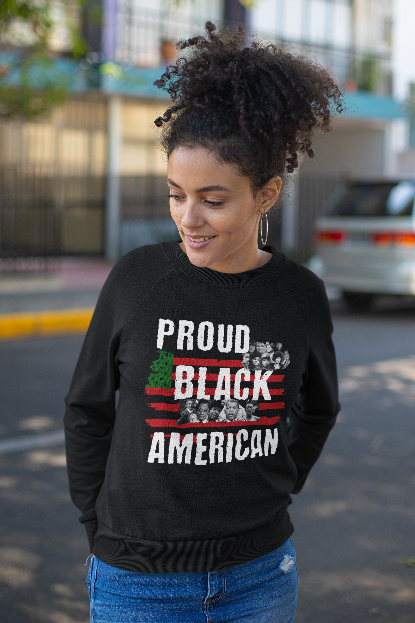 Proud Black American Sweatshirt — Historical Black Figures Graphic product thumbnail image